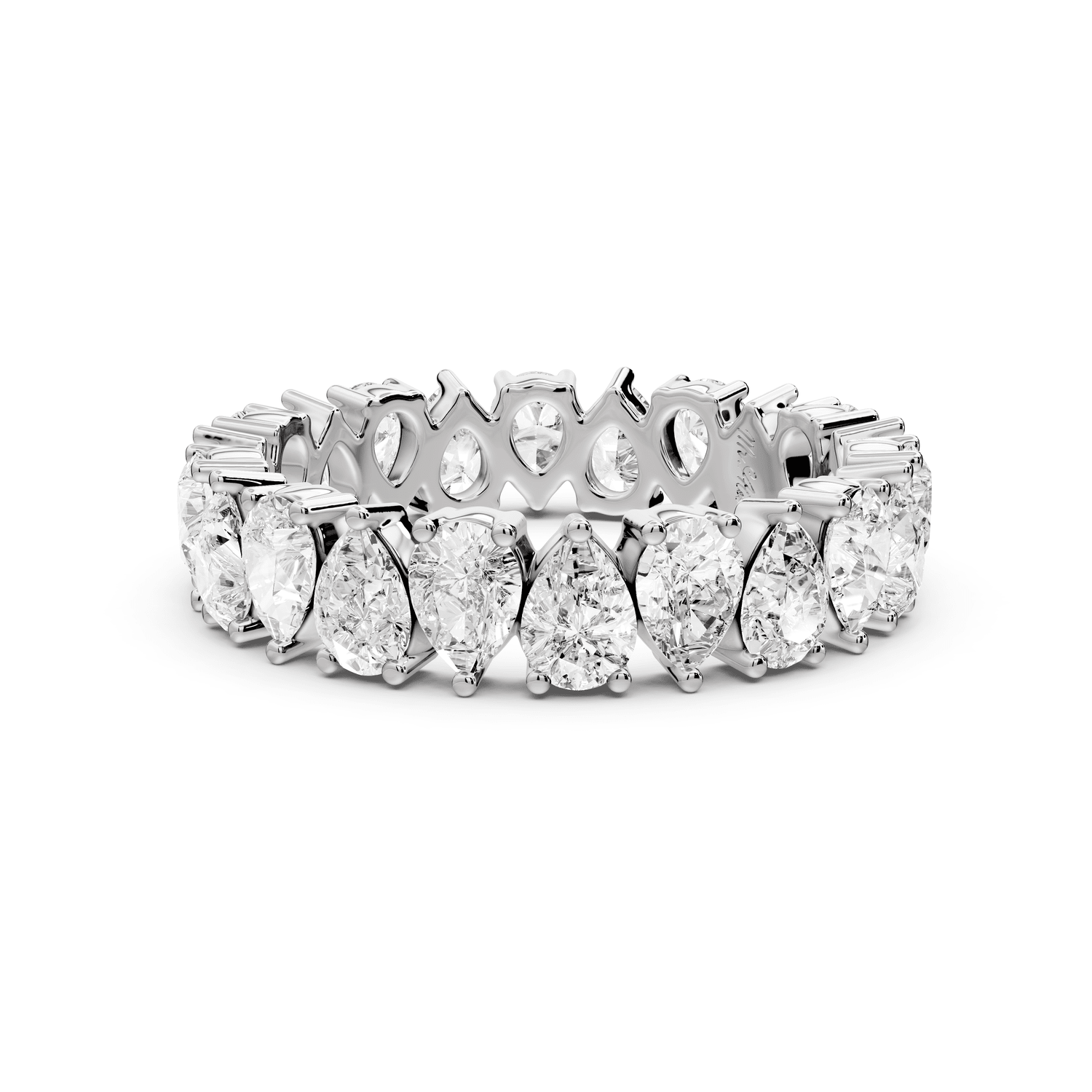 Lior - 2.78ct 18k white gold Vertical Pear-Cut Diamond Eternity Band Ring - Mr. Alex Jewelry