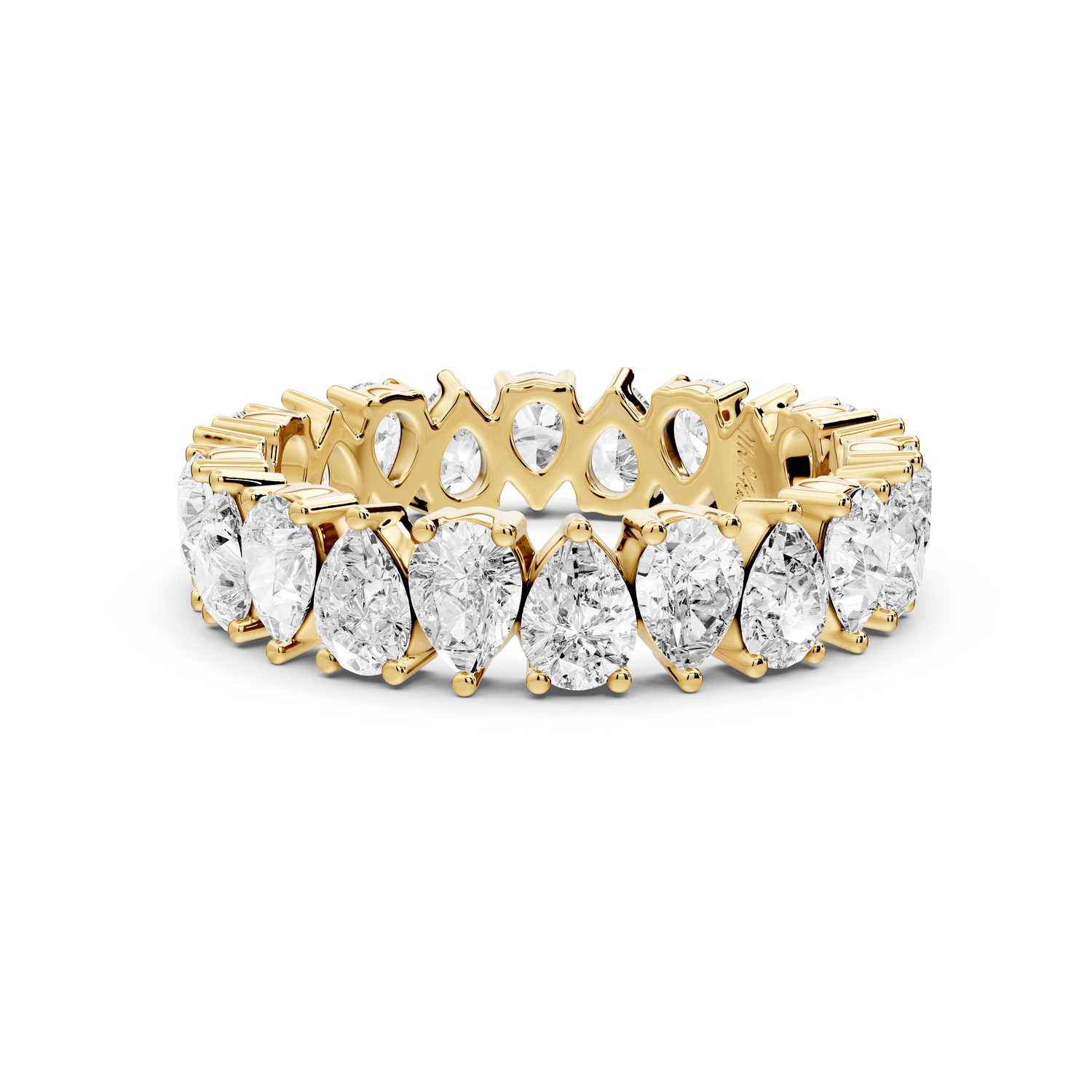 Lior - 2.78ct 18k yellow gold Vertical Pear-Cut Diamond Eternity Band Ring - Mr. Alex Jewelry