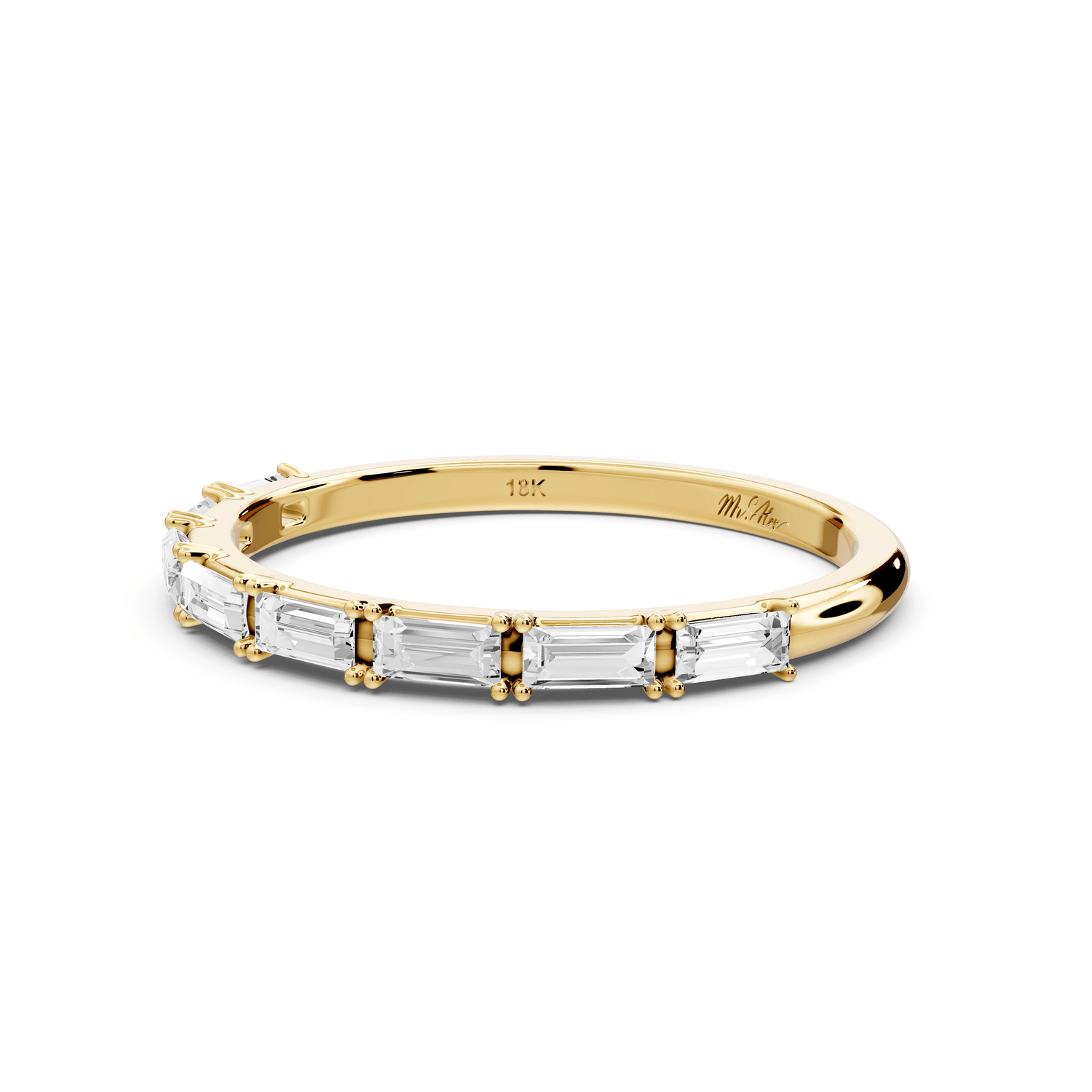 Lorian - 0.37ct 14k yellow gold Baguette Diamond Eternity Band Ring - Mr. Alex Jewelry
