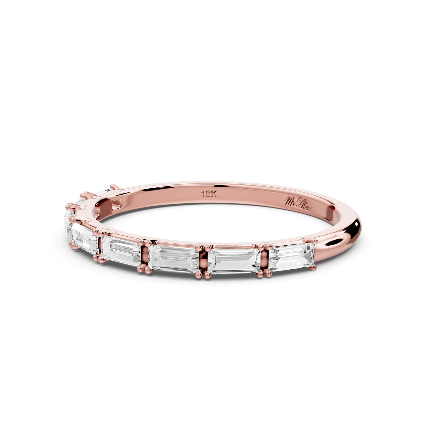 Lorian - 0.37ct 18k rose gold Baguette Diamond Eternity Band Ring - Mr. Alex Jewelry