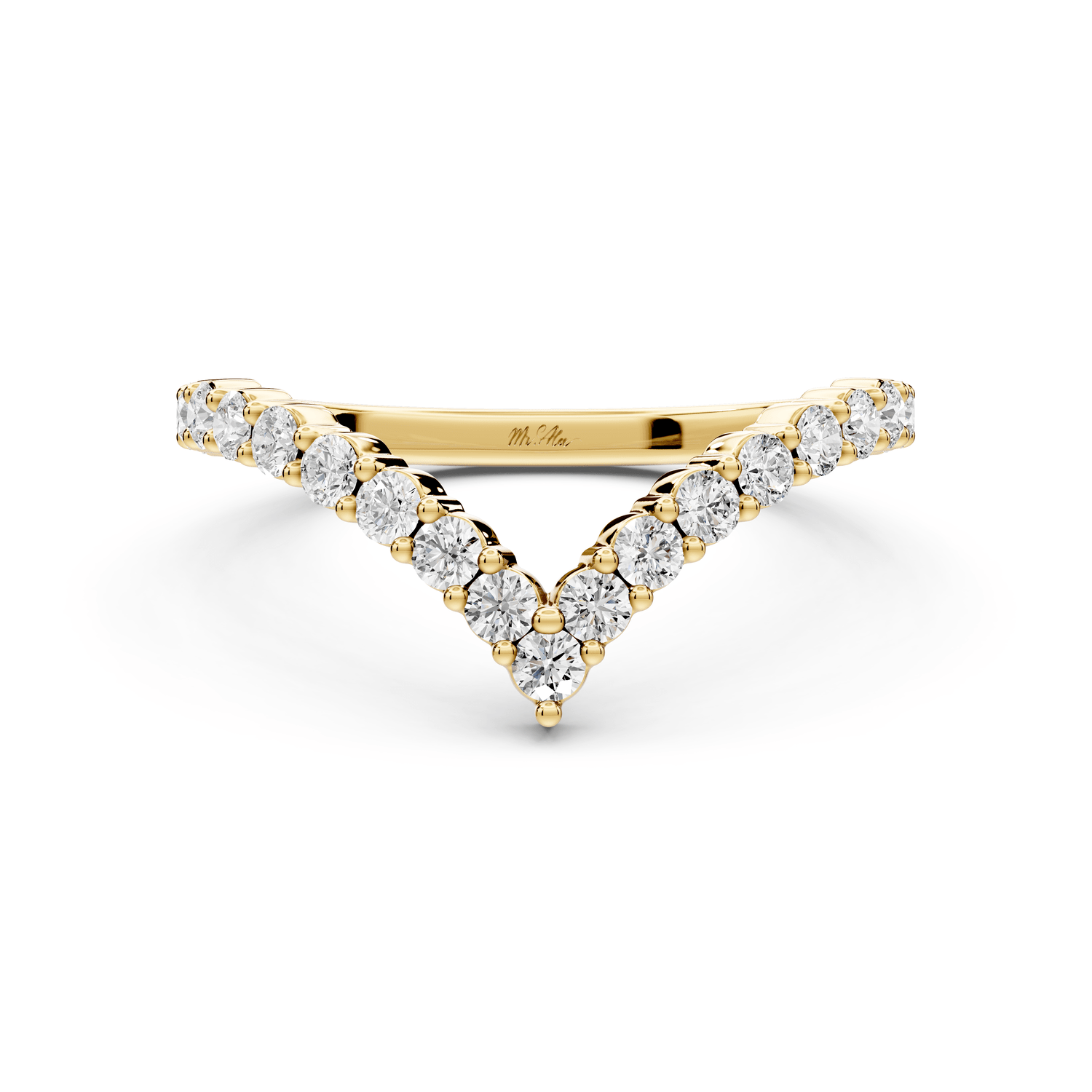 Loriel - 0.46ct 14k yellow gold Chevron Diamond Wedding Band Ring - Mr. Alex Jewelry