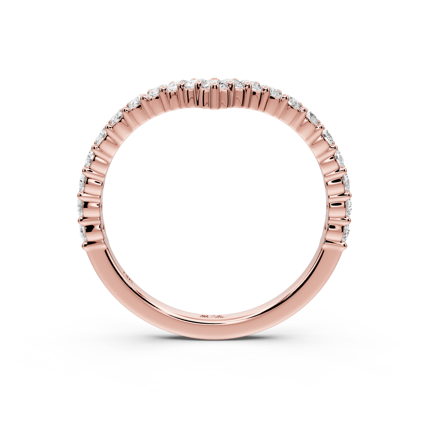 Loriel - 0.46ct 18k rose gold Chevron Diamond Wedding Band Ring - Mr. Alex Jewelry