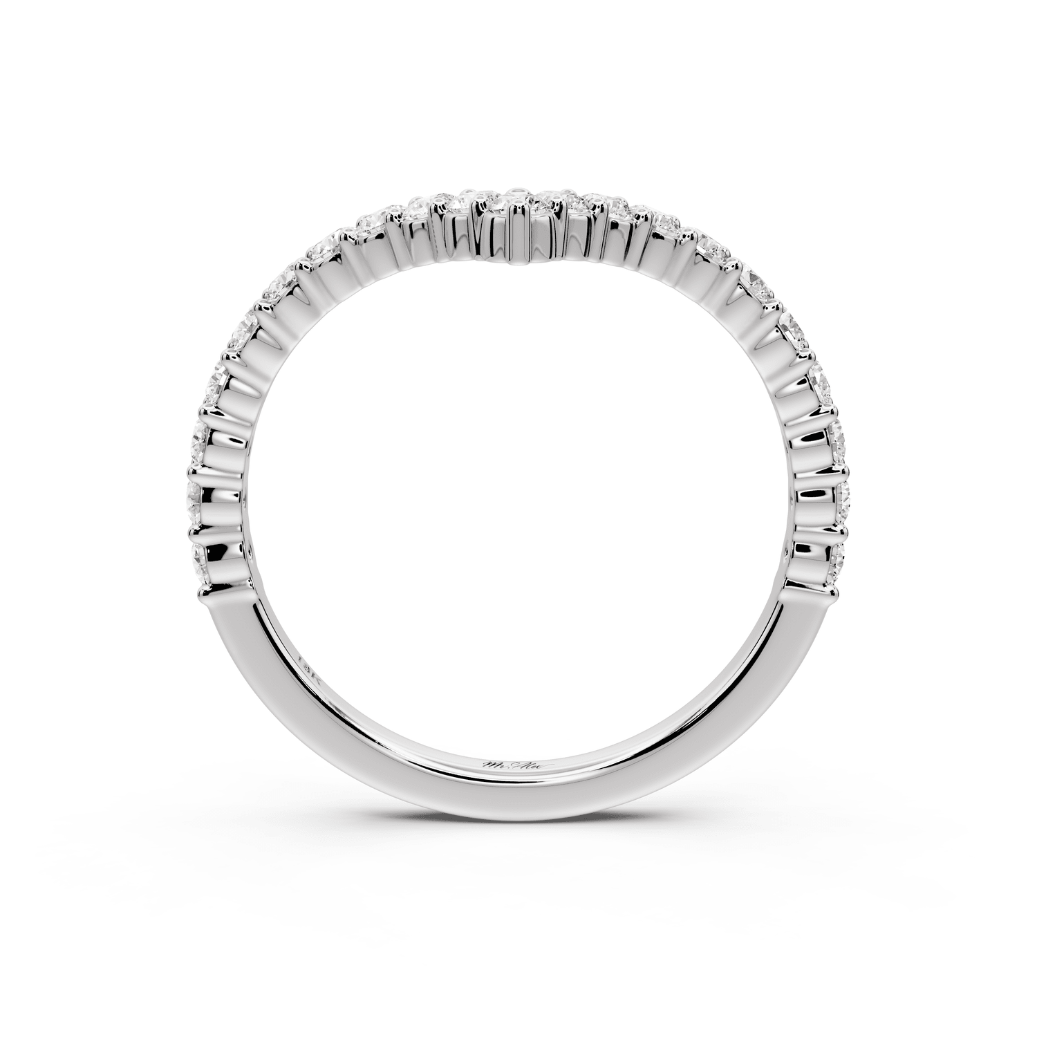 Loriel - 0.46ct 18k white gold Chevron Diamond Wedding Band Ring - Mr. Alex Jewelry