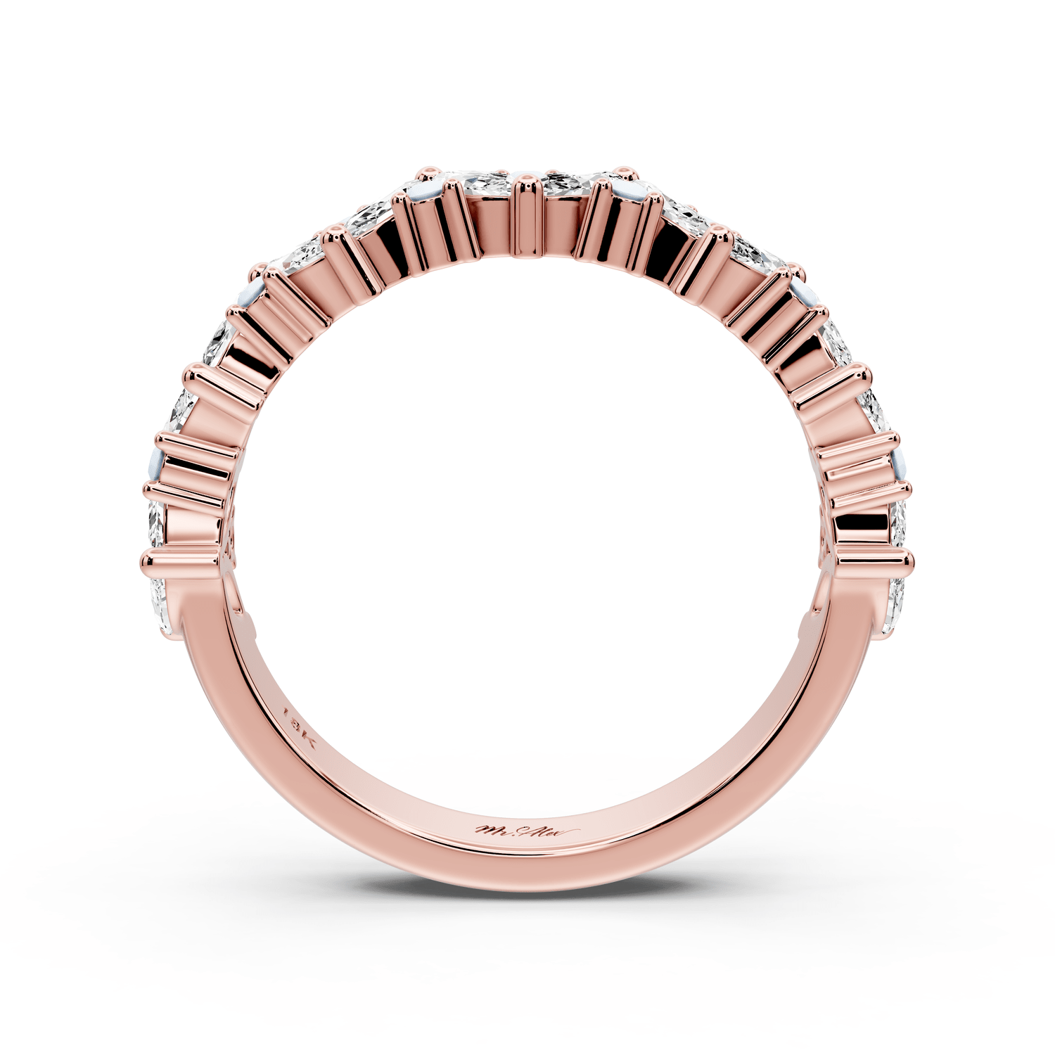 Lucia - 0.84ct 14k rose gold Marquise Cluster Diamond Eternity Band Ring - Mr. Alex Jewelry