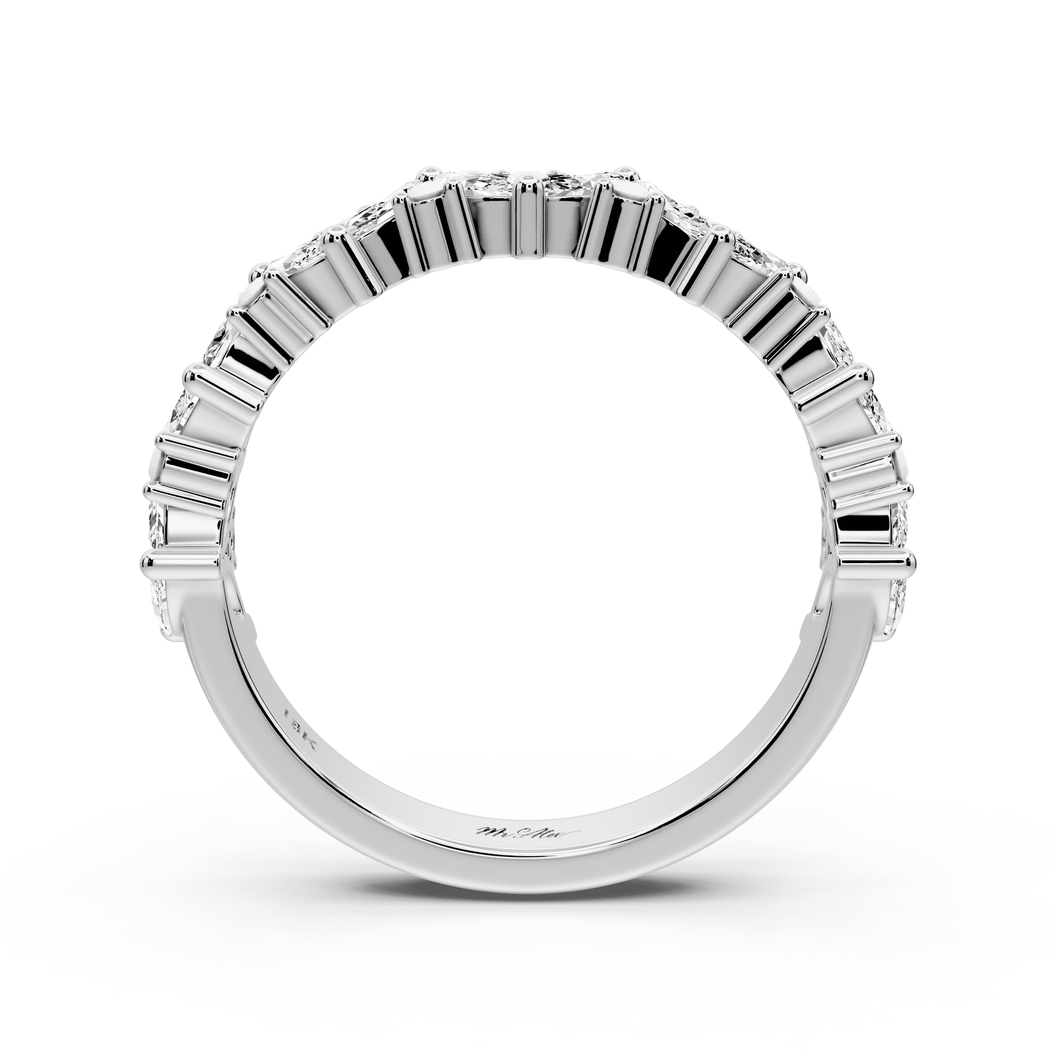 Lucia - 0.84ct 18k white gold Marquise Cluster Diamond Eternity Band Ring - Mr. Alex Jewelry