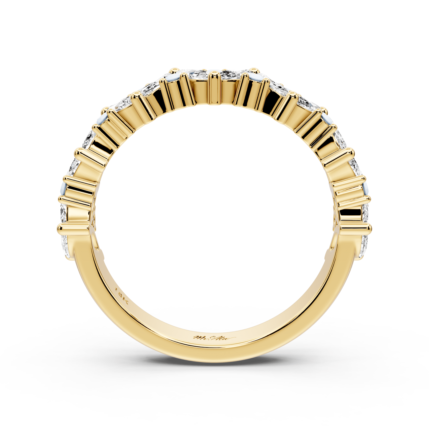 Lucia - 0.84ct 18k yellow gold Marquise Cluster Diamond Eternity Band Ring - Mr. Alex Jewelry