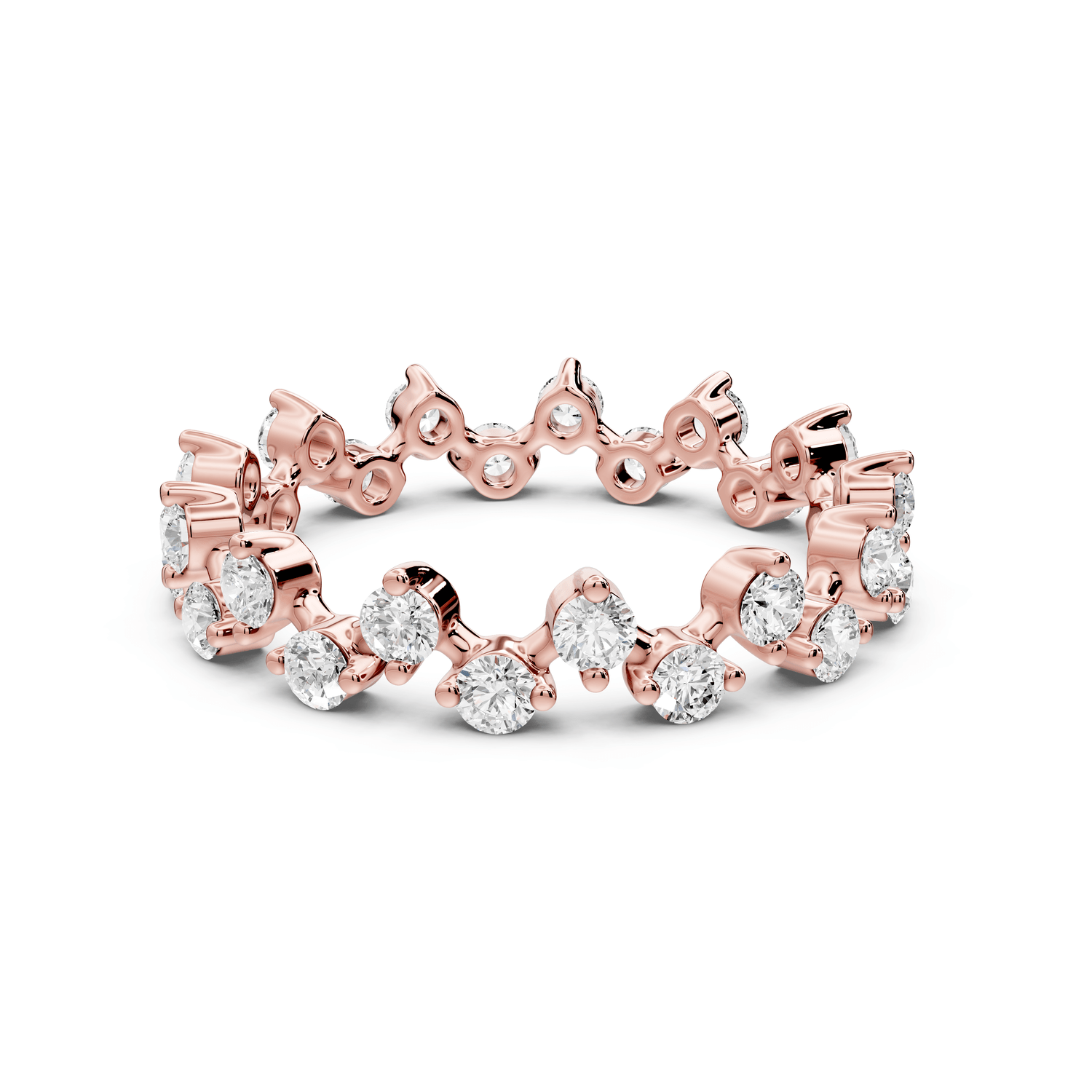 Lyrina - 0.78ct 14k rose gold Diamond Cluster Eternity Band Ring - Mr. Alex Jewelry