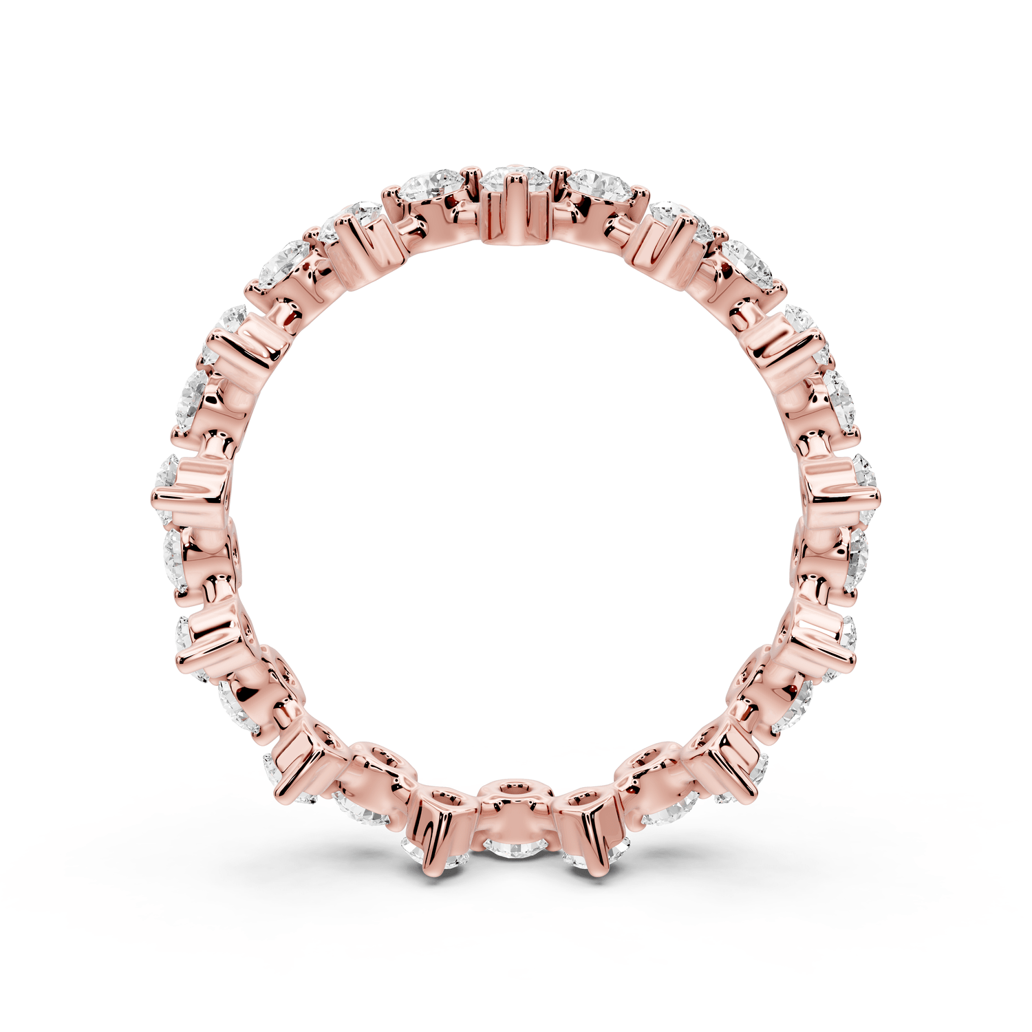 Lyrina - 0.78ct 14k rose gold Diamond Cluster Eternity Band Ring - Mr. Alex Jewelry