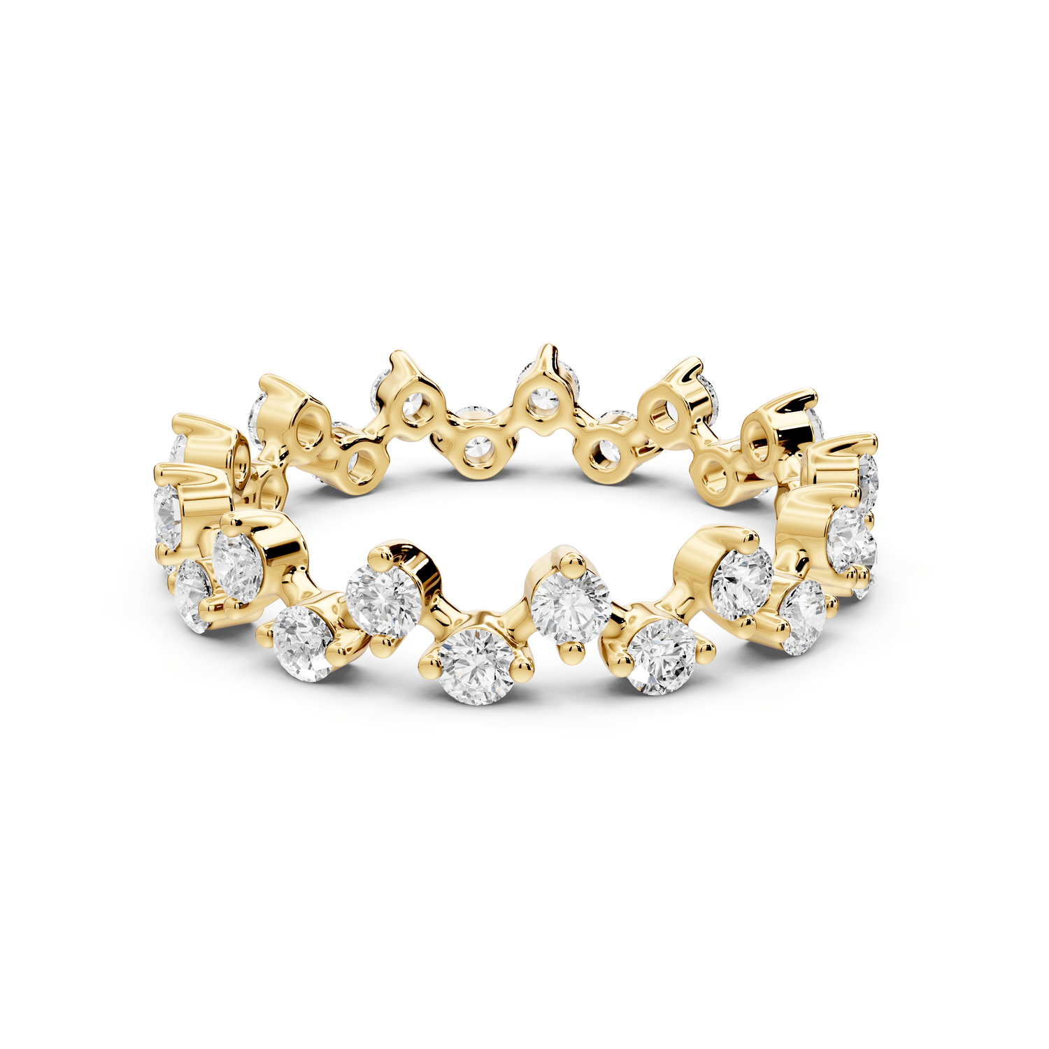 Lyrina - 0.78ct 14k yellow gold Diamond Cluster Eternity Band Ring - Mr. Alex Jewelry