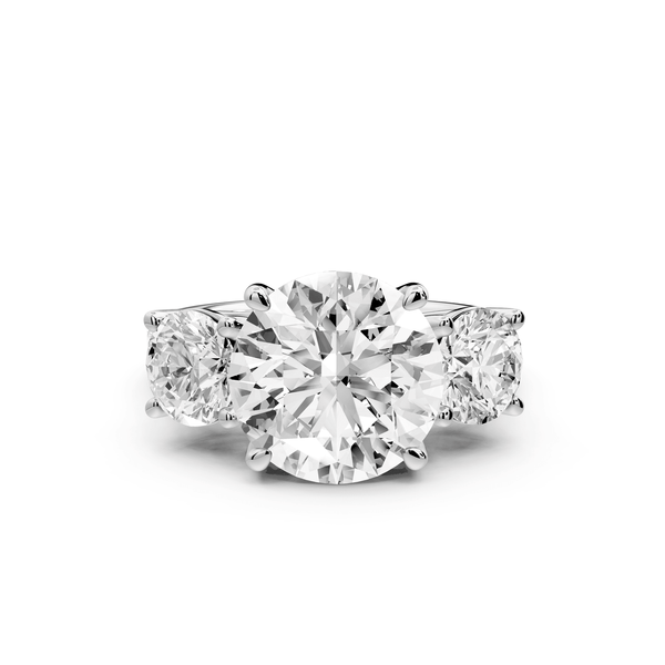 Mia - 4ct 14k white gold round Trellis Basket Diamond Pavé half band Engagement Ring - Mr. Alex Jewelry