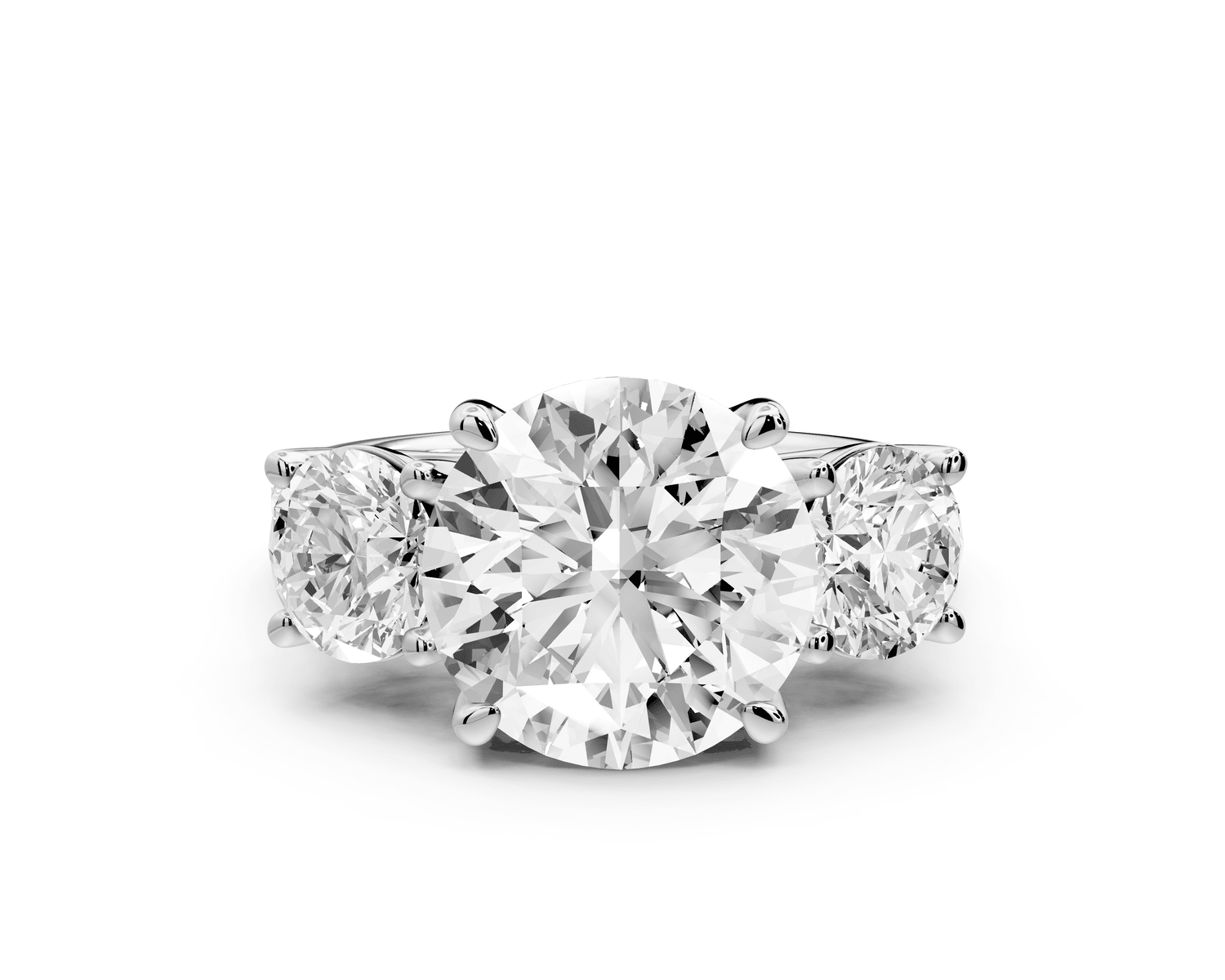 Mia - 4ct 18k white gold round Trellis Basket Diamond Pavé half band Engagement Ring - Mr. Alex Jewelry