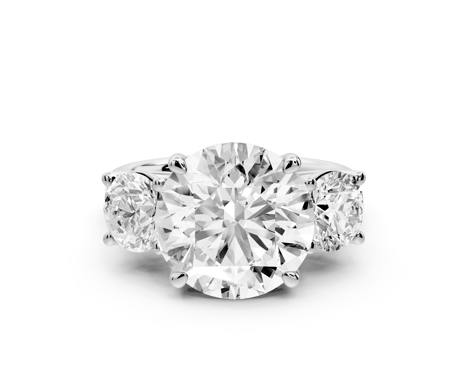 Mia - 5ct 18k white gold round Trellis Basket Diamond Pavé half band Engagement Ring - Mr. Alex Jewelry