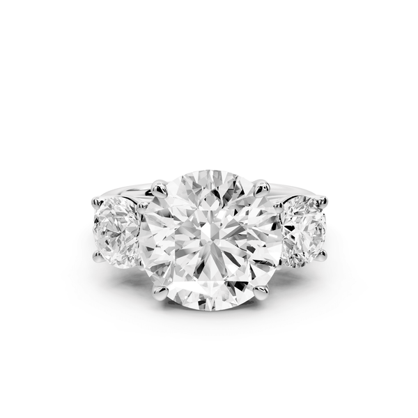 Mia - 5ct platinum round Trellis Basket Diamond Pavé half band Engagement Ring - Mr. Alex Jewelry