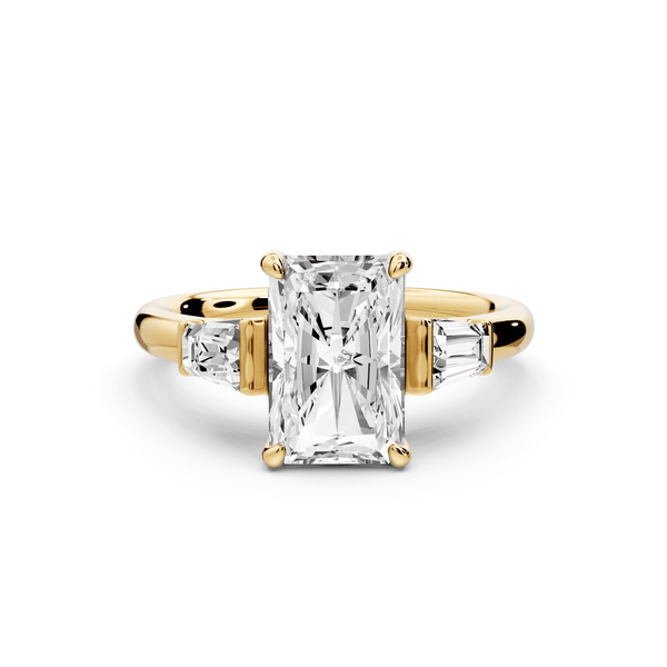Naomi - 2ct 14k yellow gold radiant diamond with Tapered Baguettes side stones Engagement Ring - Mr. Alex Jewelry
