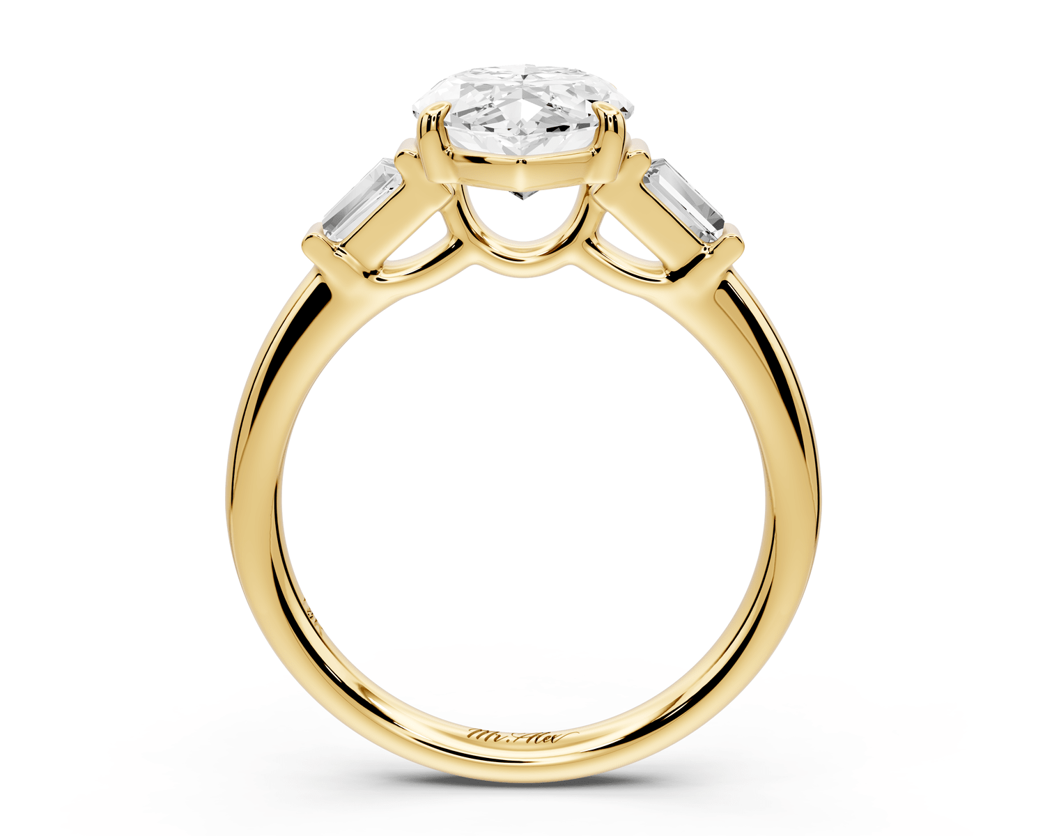 Naomi - 2ct 18k yellow gold marquise diamond with Tapered Baguettes side stones Engagement Ring - Mr. Alex Jewelry