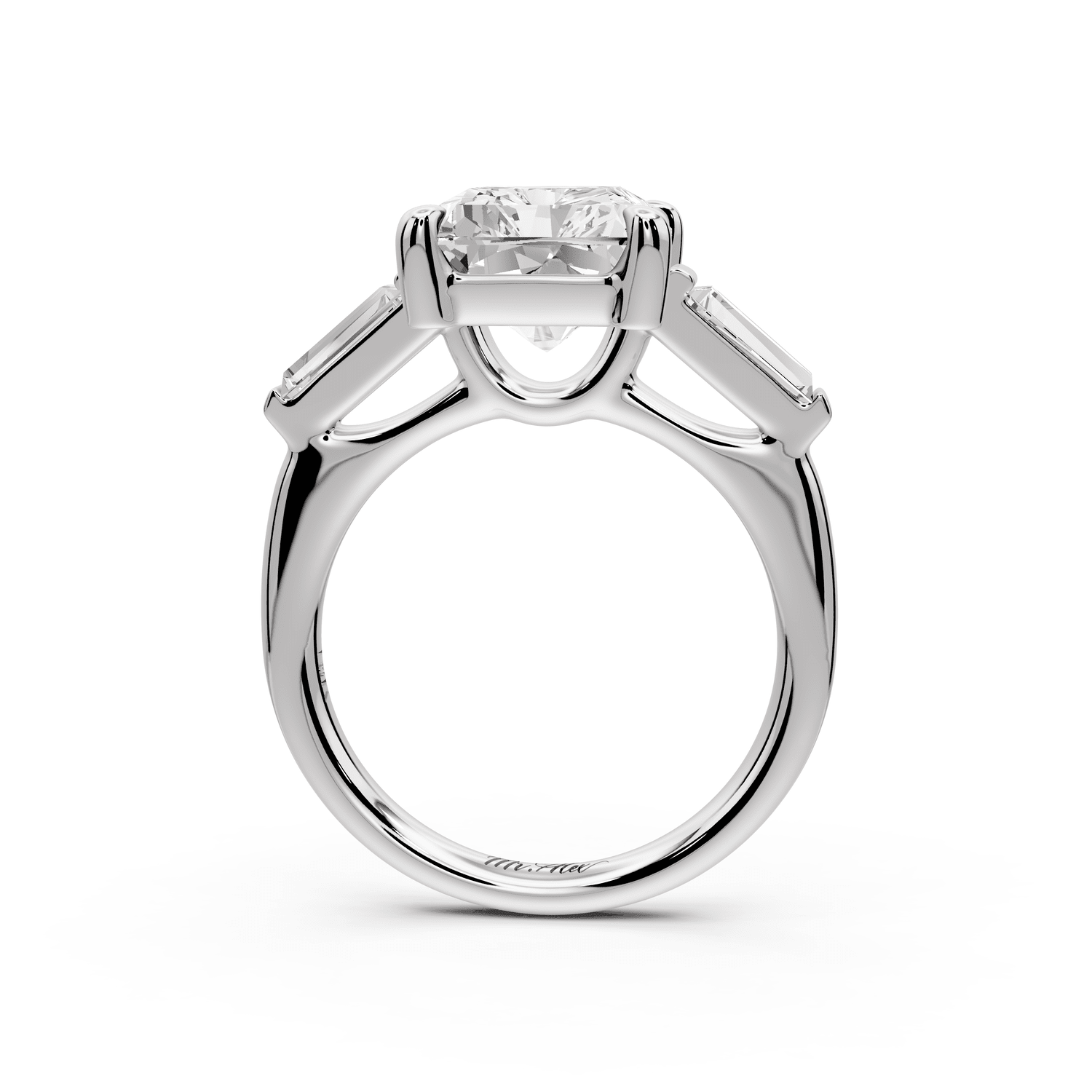 Naomi - 5ct platinum radiant diamond with Tapered Baguettes side stones Engagement Ring - Mr. Alex Jewelry