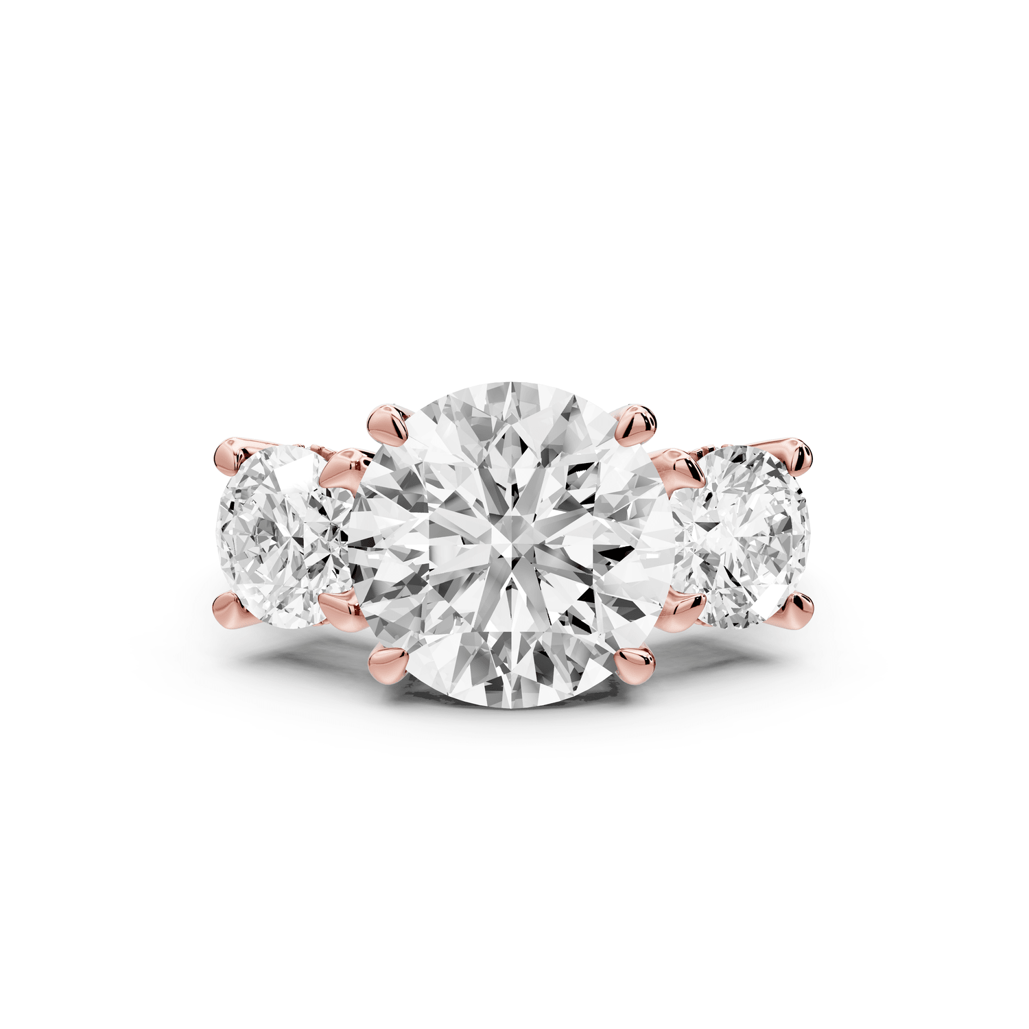 Neta - 4ct 18k white gold Radiant Hidden Halo Three-Stone Engagement Ring with Pavé Band - Mr. Alex Jewelry