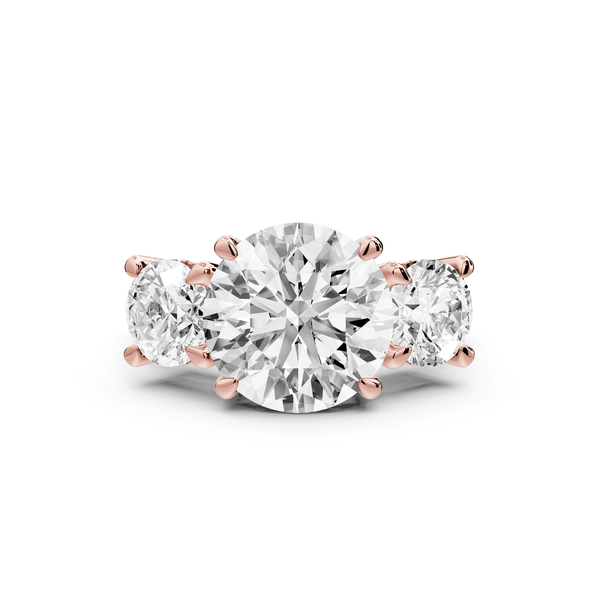 Neta - 4ct 18k white gold Radiant Hidden Halo Three-Stone Engagement Ring with Pavé Band - Mr. Alex Jewelry
