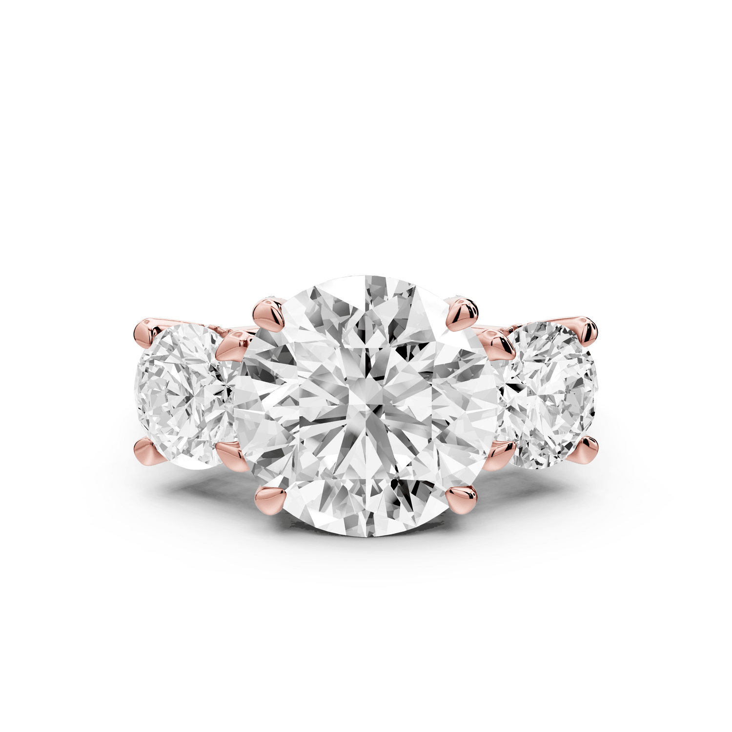 Neta - 5ct 18k white gold Radiant Hidden Halo Three-Stone Engagement Ring with Pavé Band - Mr. Alex Jewelry