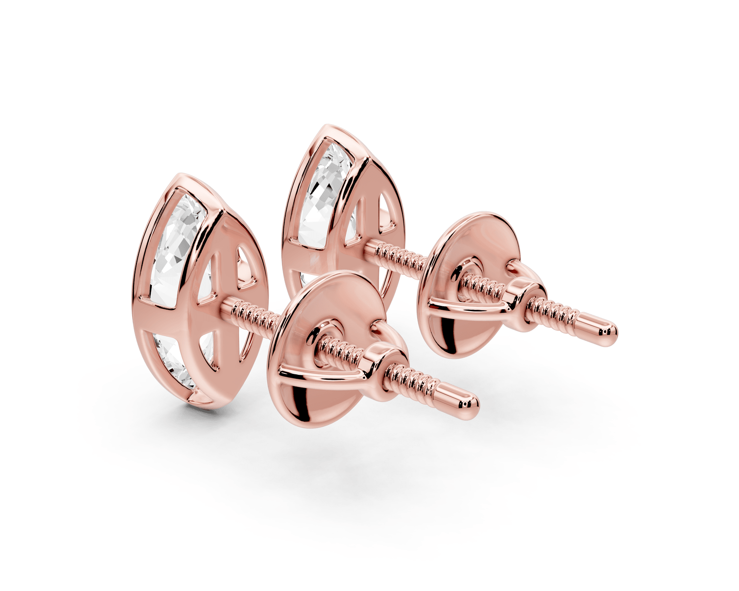 Noa - 1ct 14k rose gold Marquise - Cut Diamond Stud Earrings - Mr. Alex Jewelry