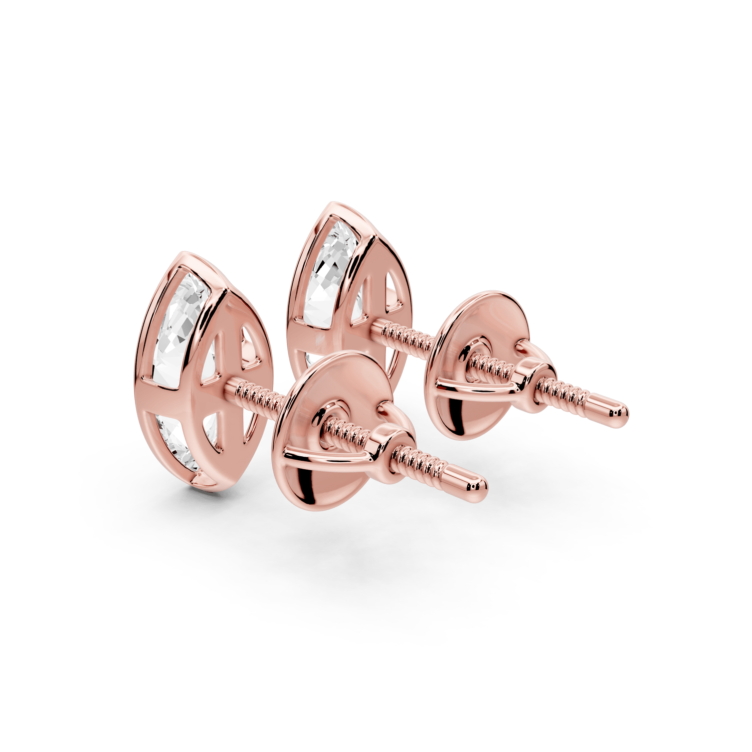 Noa - 1ct 14k rose gold Marquise - Cut Diamond Stud Earrings - Mr. Alex Jewelry