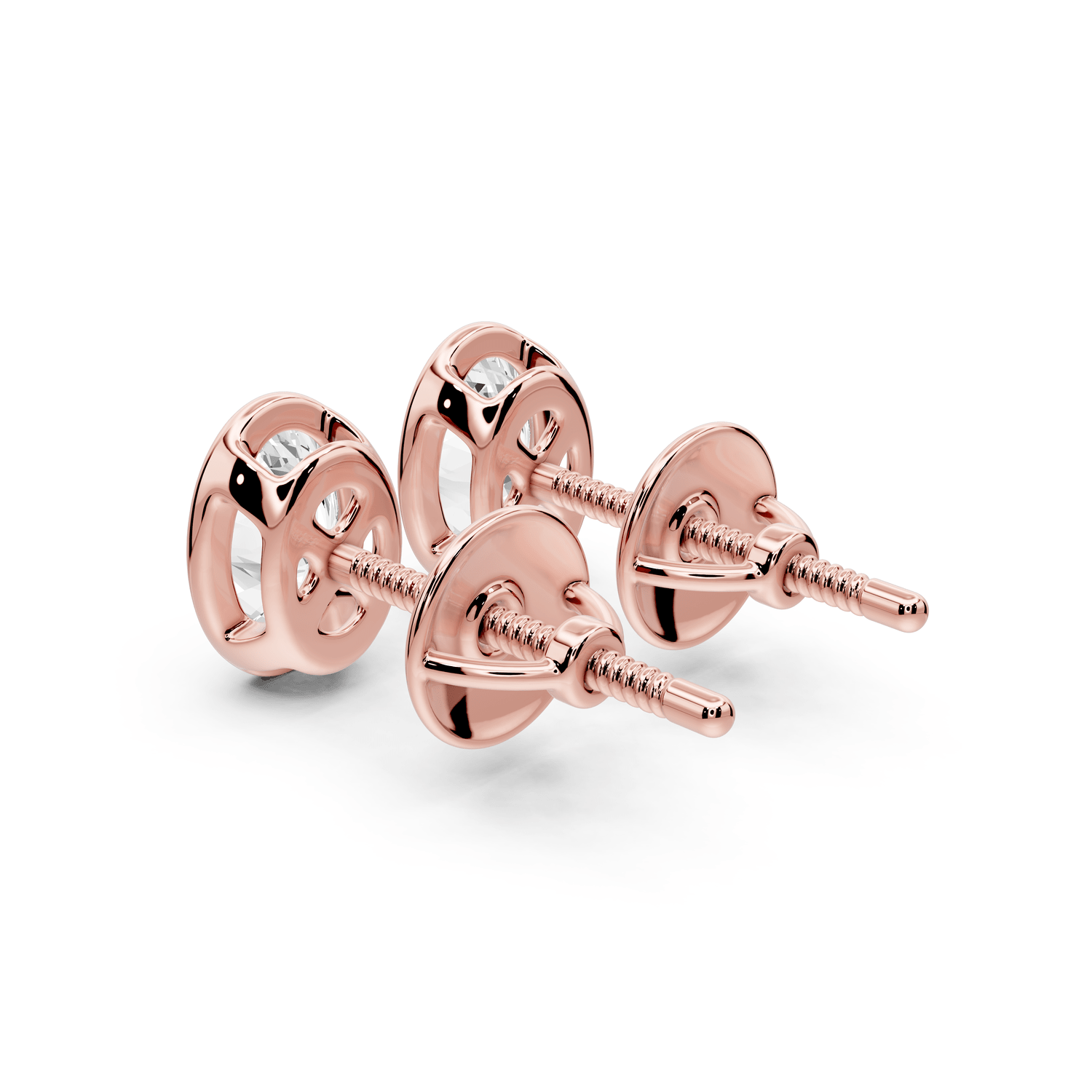 Noa - 1ct 14k rose gold Oval - Cut Diamond Stud Earrings - Mr. Alex Jewelry