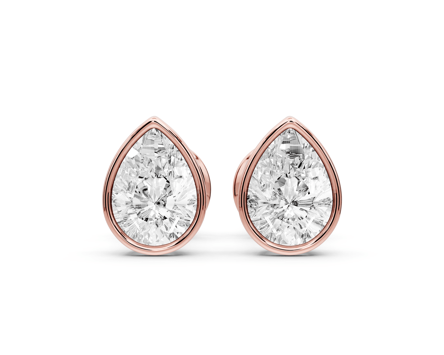 Noa - 1ct 14k rose gold Pear - Cut Diamond Stud Earrings - Mr. Alex Jewelry