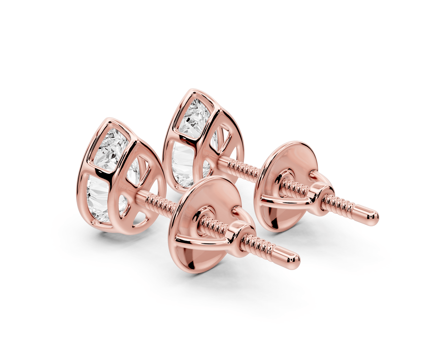 Noa - 1ct 14k rose gold Pear - Cut Diamond Stud Earrings - Mr. Alex Jewelry