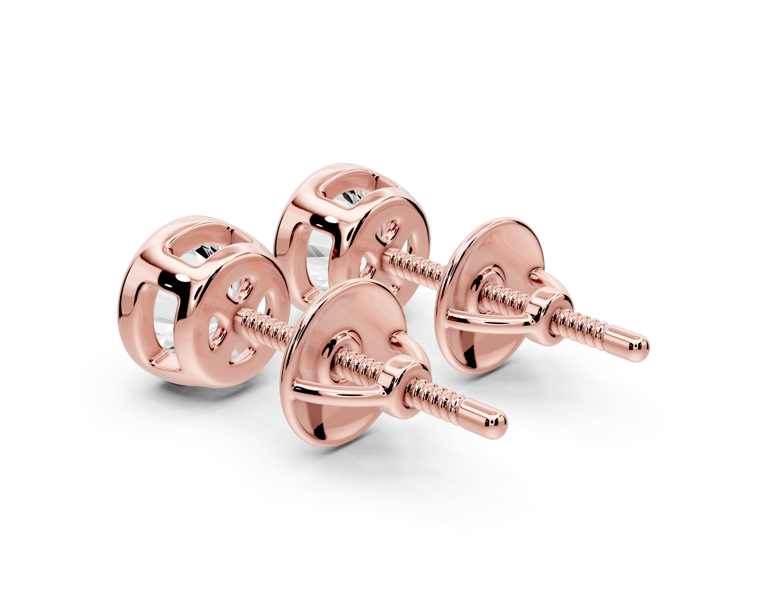 Noa - 1ct 14k rose gold Round - Cut Diamond Stud Earrings - Mr. Alex Jewelry