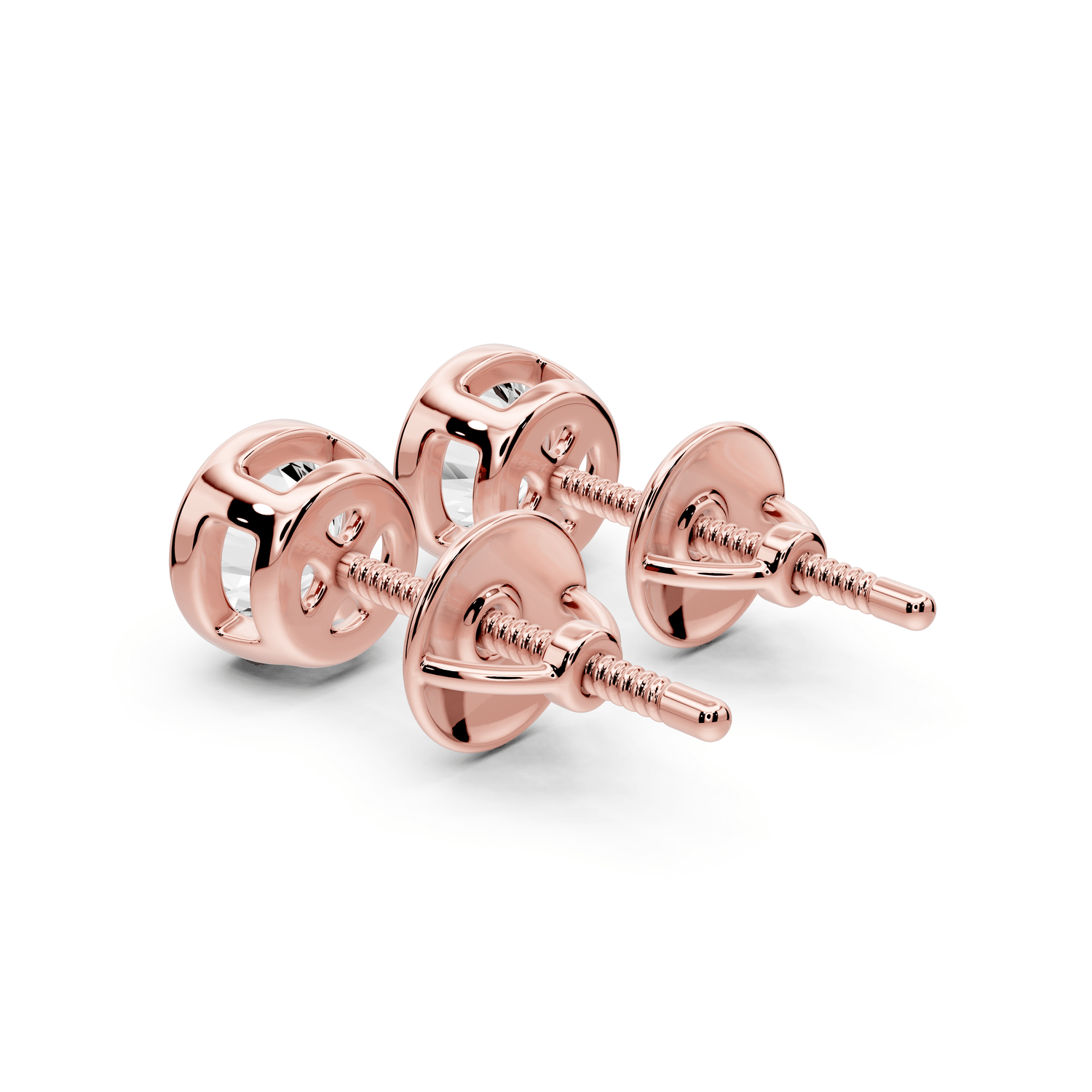Noa - 1ct 14k rose gold Round - Cut Diamond Stud Earrings - Mr. Alex Jewelry