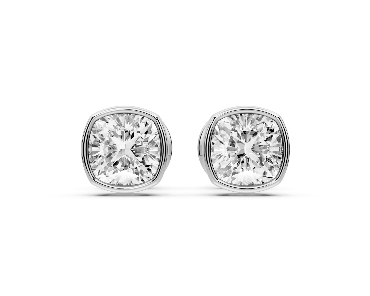 Noa - 1ct 14k white gold Cushion - Cut Diamond Stud Earrings - Mr. Alex Jewelry