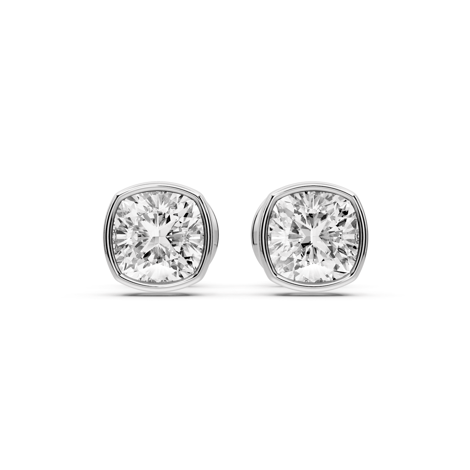 Noa - 1ct 14k white gold Cushion - Cut Diamond Stud Earrings - Mr. Alex Jewelry