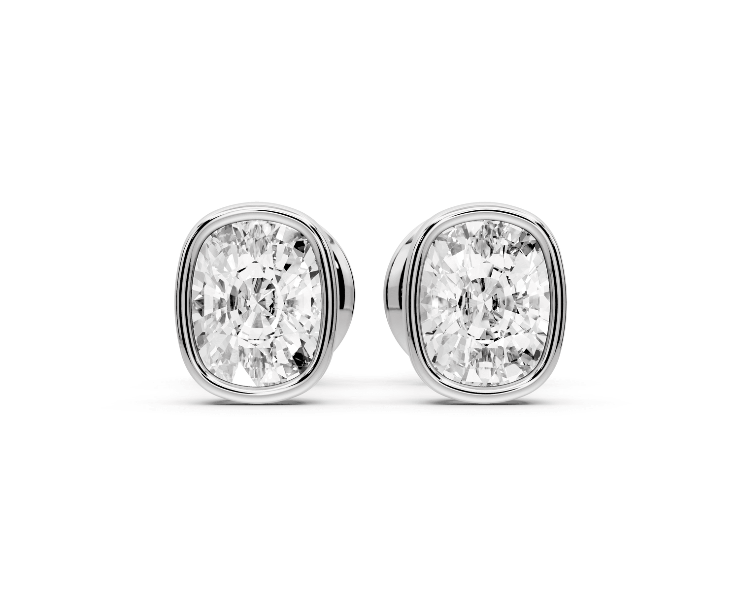 Noa - 1ct 14k white gold Elgcushion - Cut Diamond Stud Earrings - Mr. Alex Jewelry