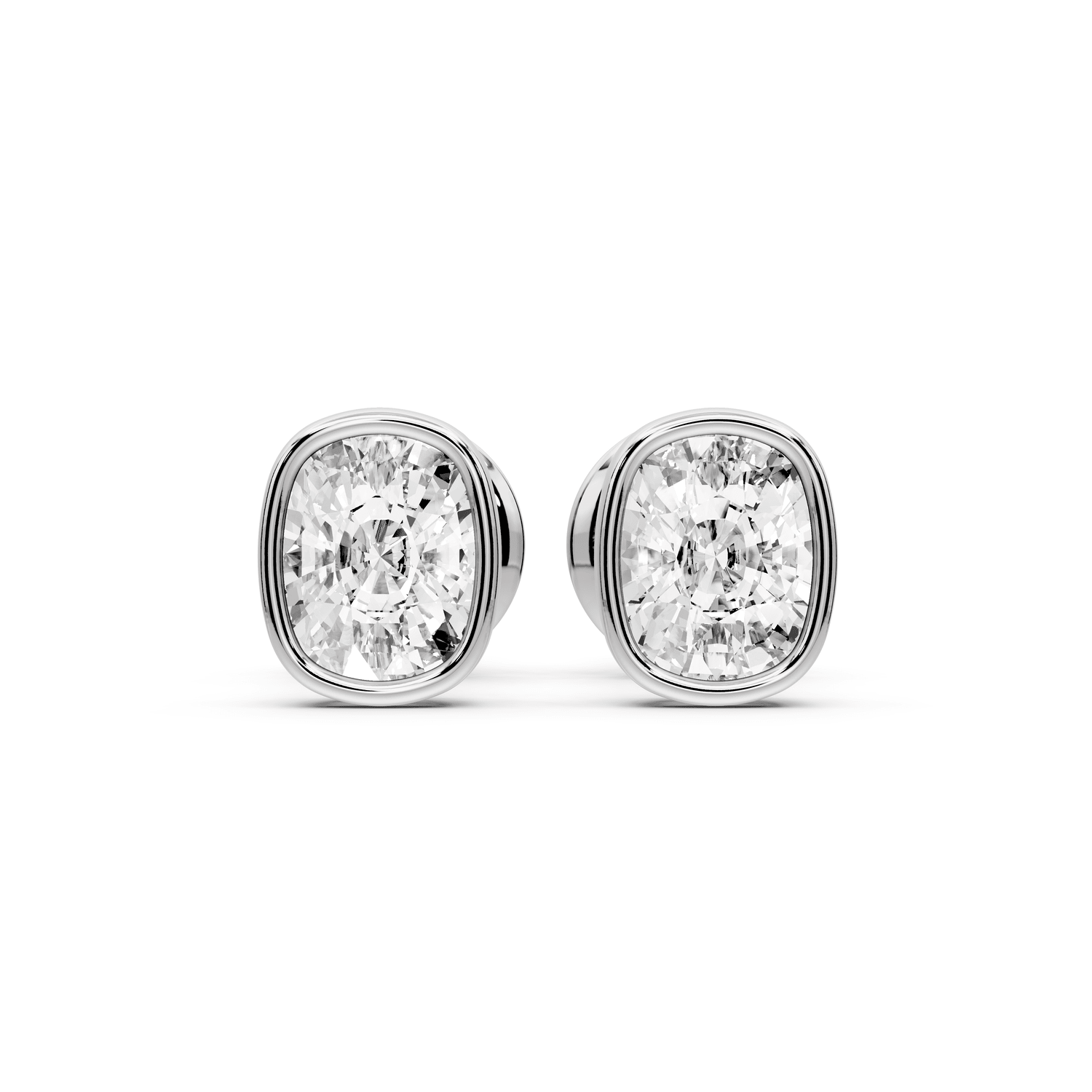 Noa - 1ct 14k white gold Elgcushion - Cut Diamond Stud Earrings - Mr. Alex Jewelry