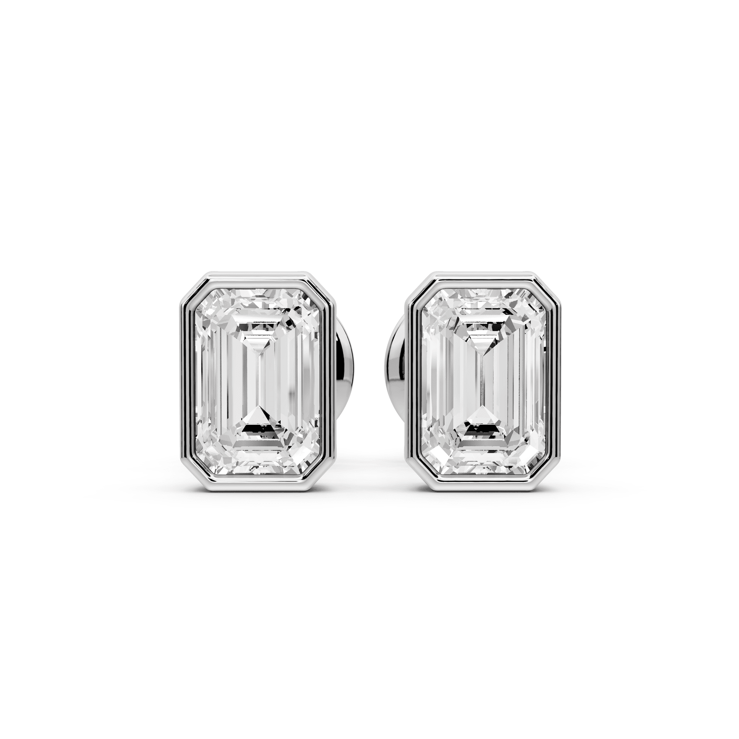 Noa - 1ct 14k white gold Emerald - Cut Diamond Stud Earrings - Mr. Alex Jewelry