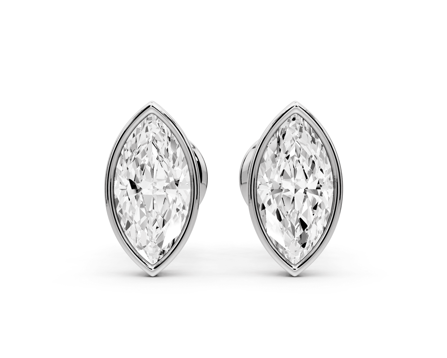 Noa - 1ct 14k white gold Marquise - Cut Diamond Stud Earrings - Mr. Alex Jewelry
