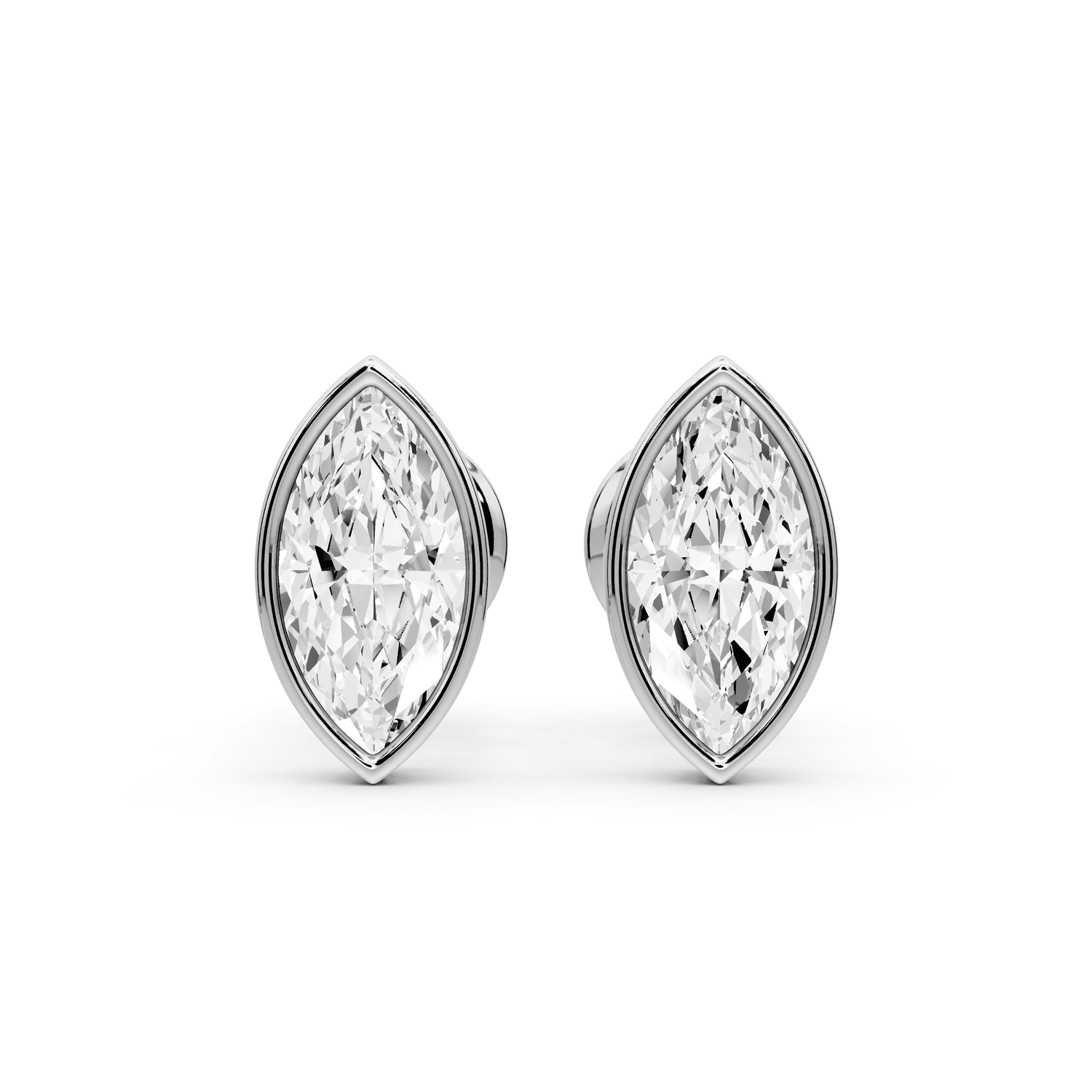 Noa - 1ct 14k white gold Marquise - Cut Diamond Stud Earrings - Mr. Alex Jewelry