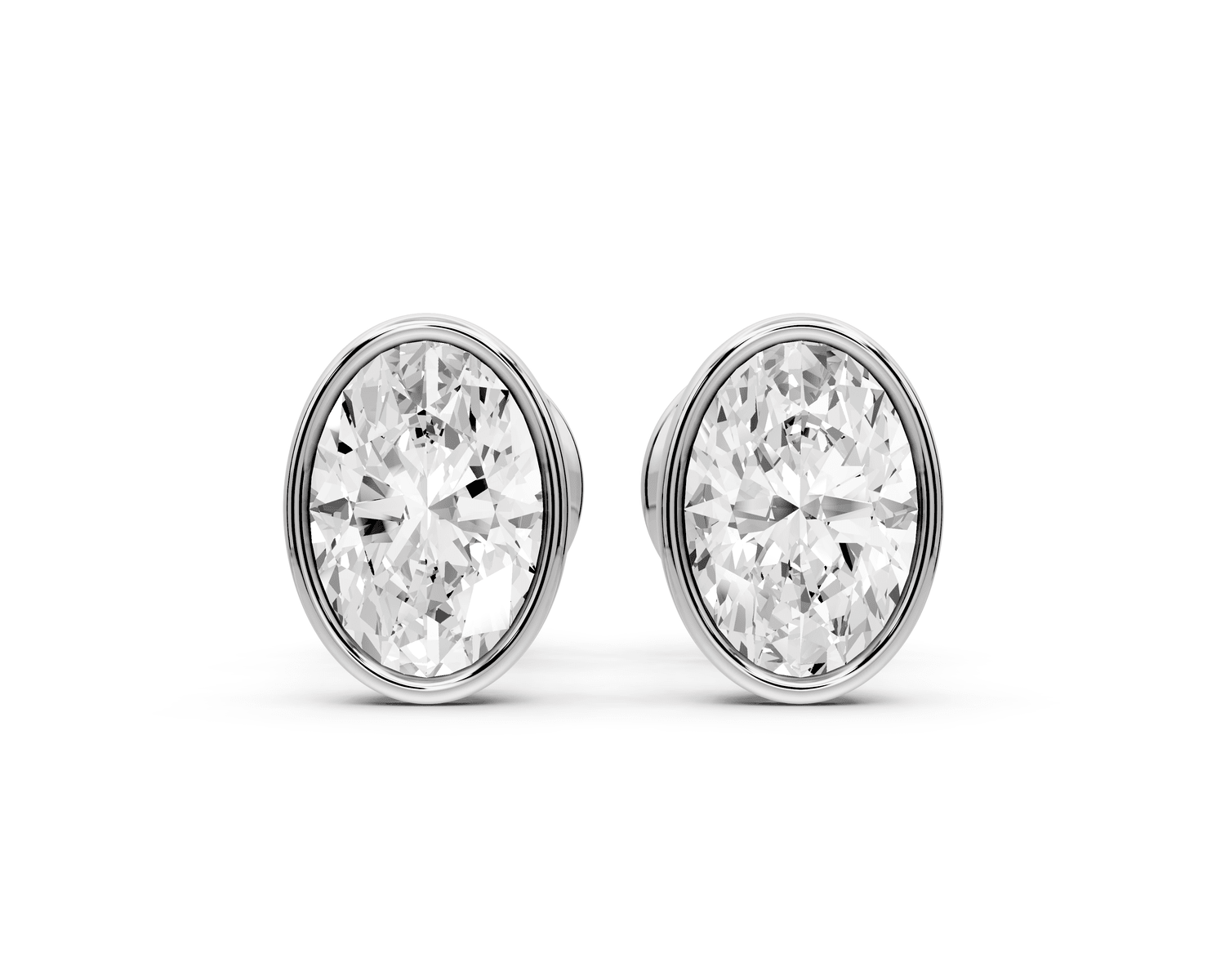 Noa - 1ct 14k white gold Oval - Cut Diamond Stud Earrings - Mr. Alex Jewelry