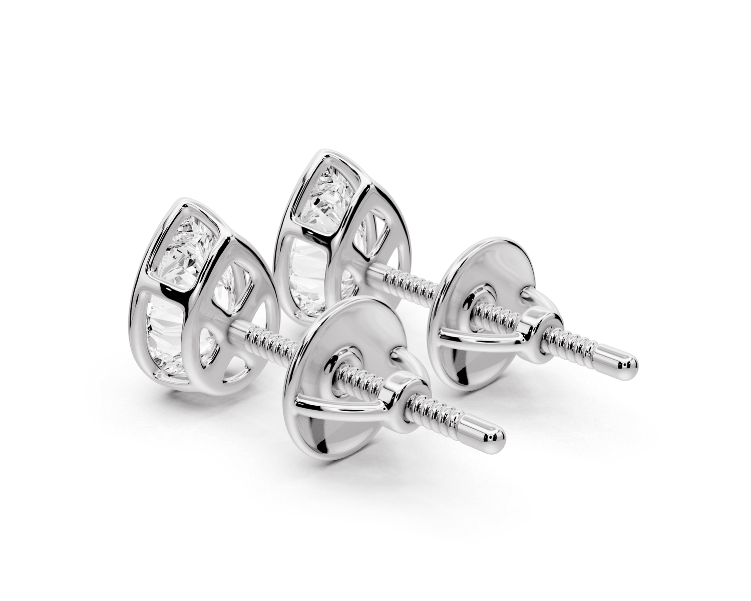 Noa - 1ct 14k white gold Pear - Cut Diamond Stud Earrings - Mr. Alex Jewelry