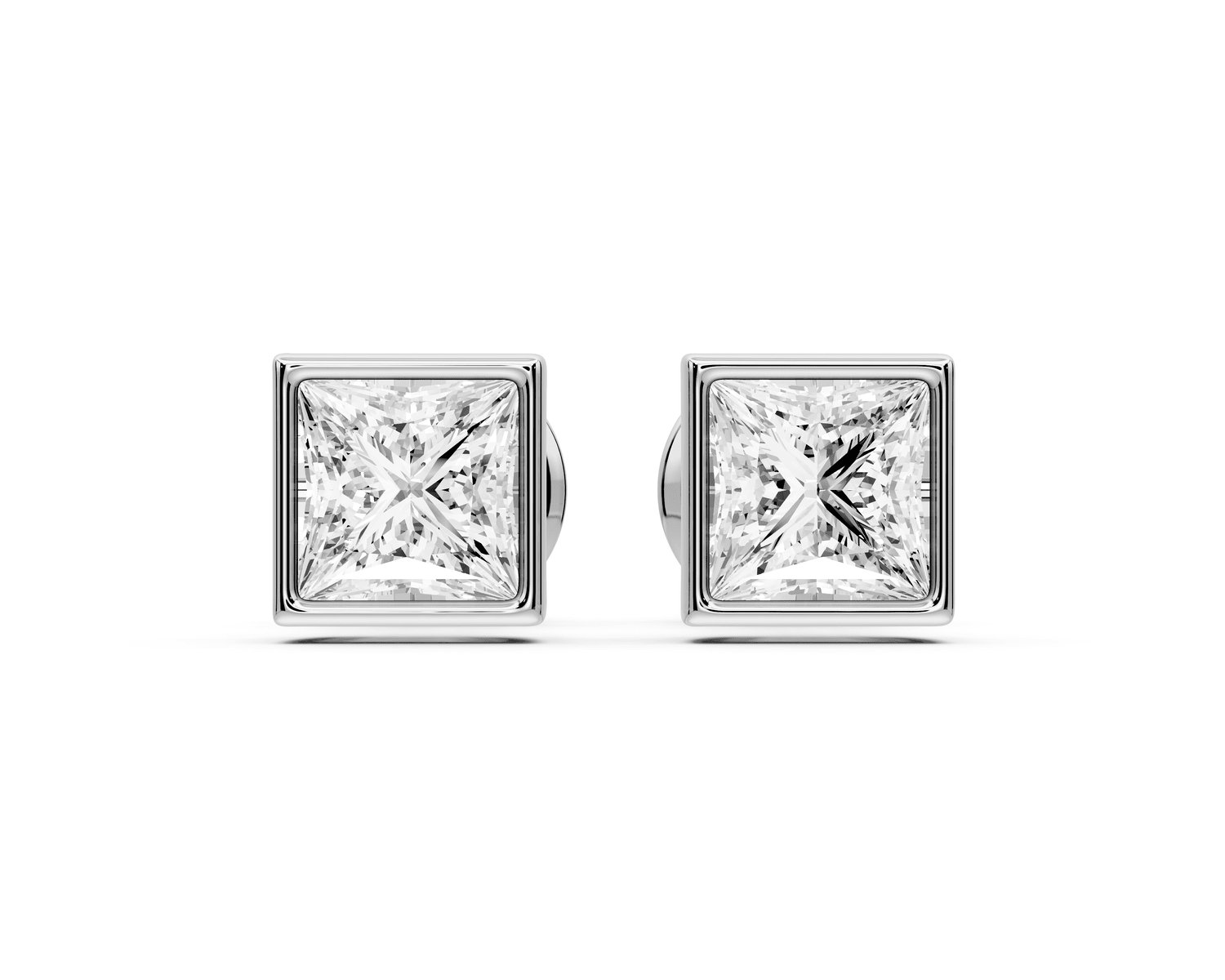 Noa - 1ct 14k white gold Princess - Cut Diamond Stud Earrings - Mr. Alex Jewelry