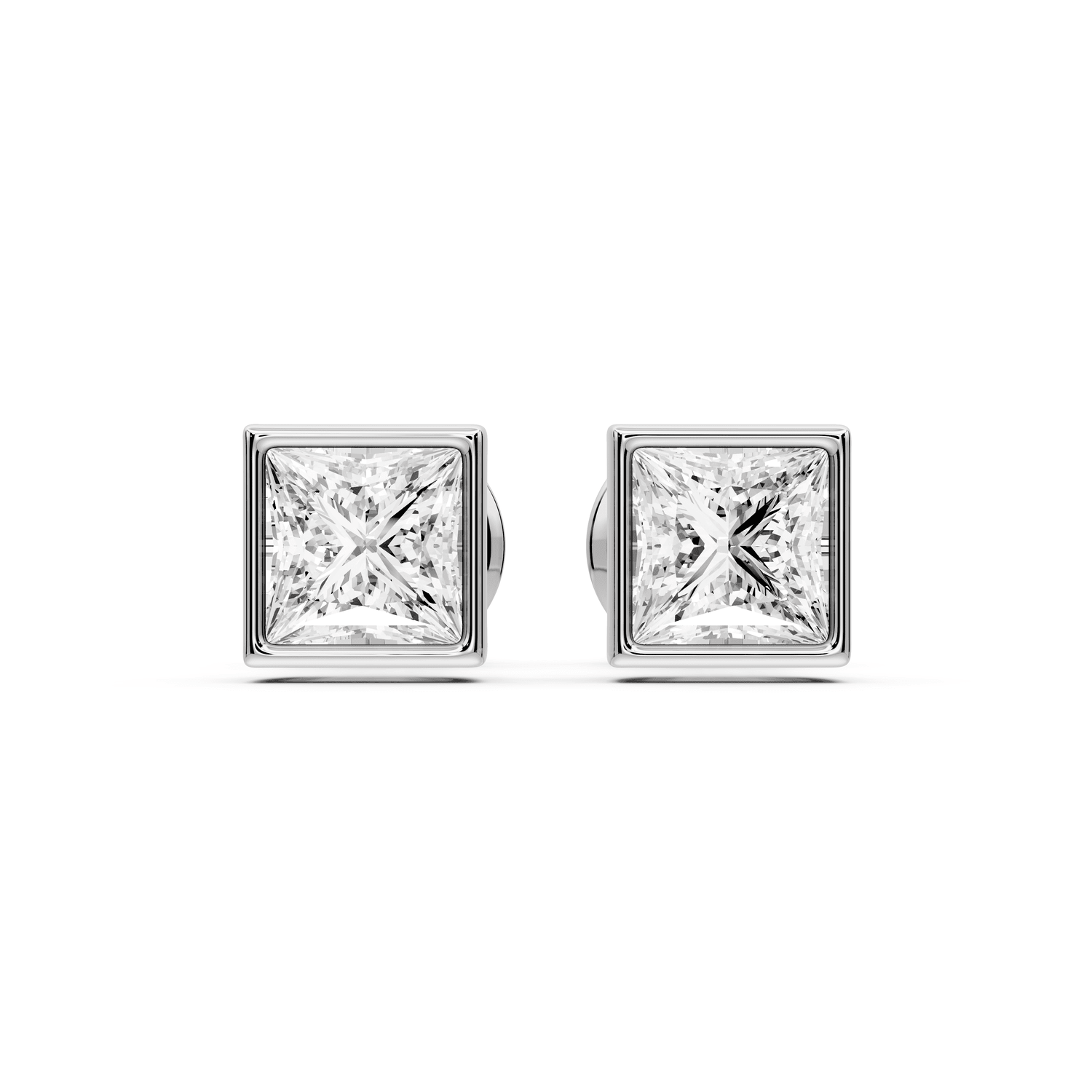 Noa - 1ct 14k white gold Princess - Cut Diamond Stud Earrings - Mr. Alex Jewelry