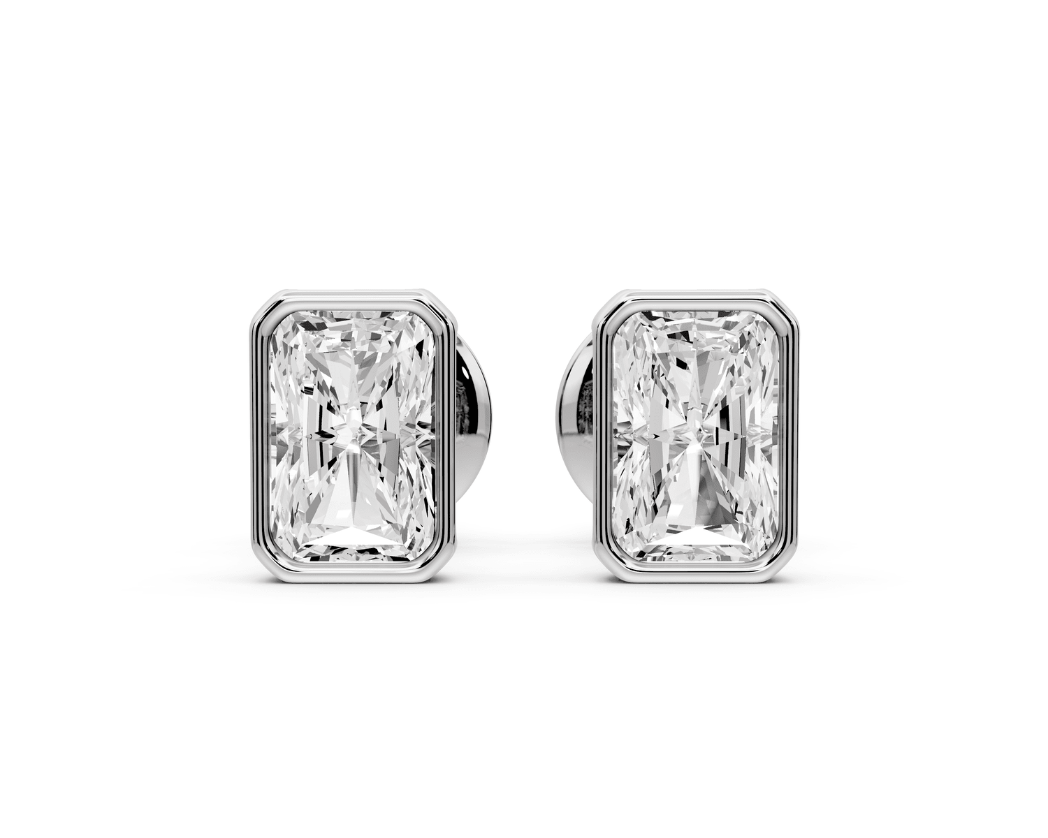 Noa - 1ct 14k white gold Radiant - Cut Diamond Stud Earrings - Mr. Alex Jewelry