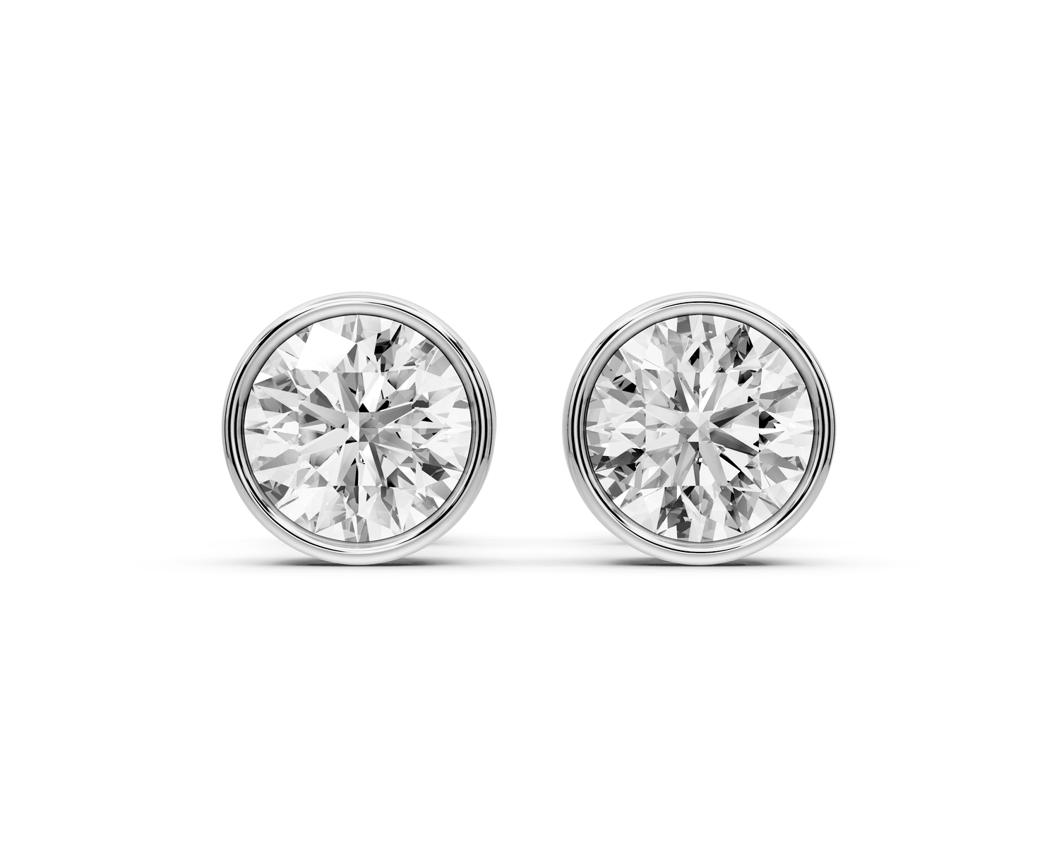 Noa - 1ct 14k white gold Round - Cut Diamond Stud Earrings - Mr. Alex Jewelry