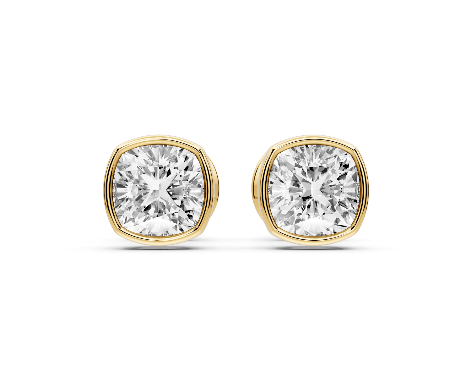 Noa - 1ct 14k yellow gold Cushion - Cut Diamond Stud Earrings - Mr. Alex Jewelry
