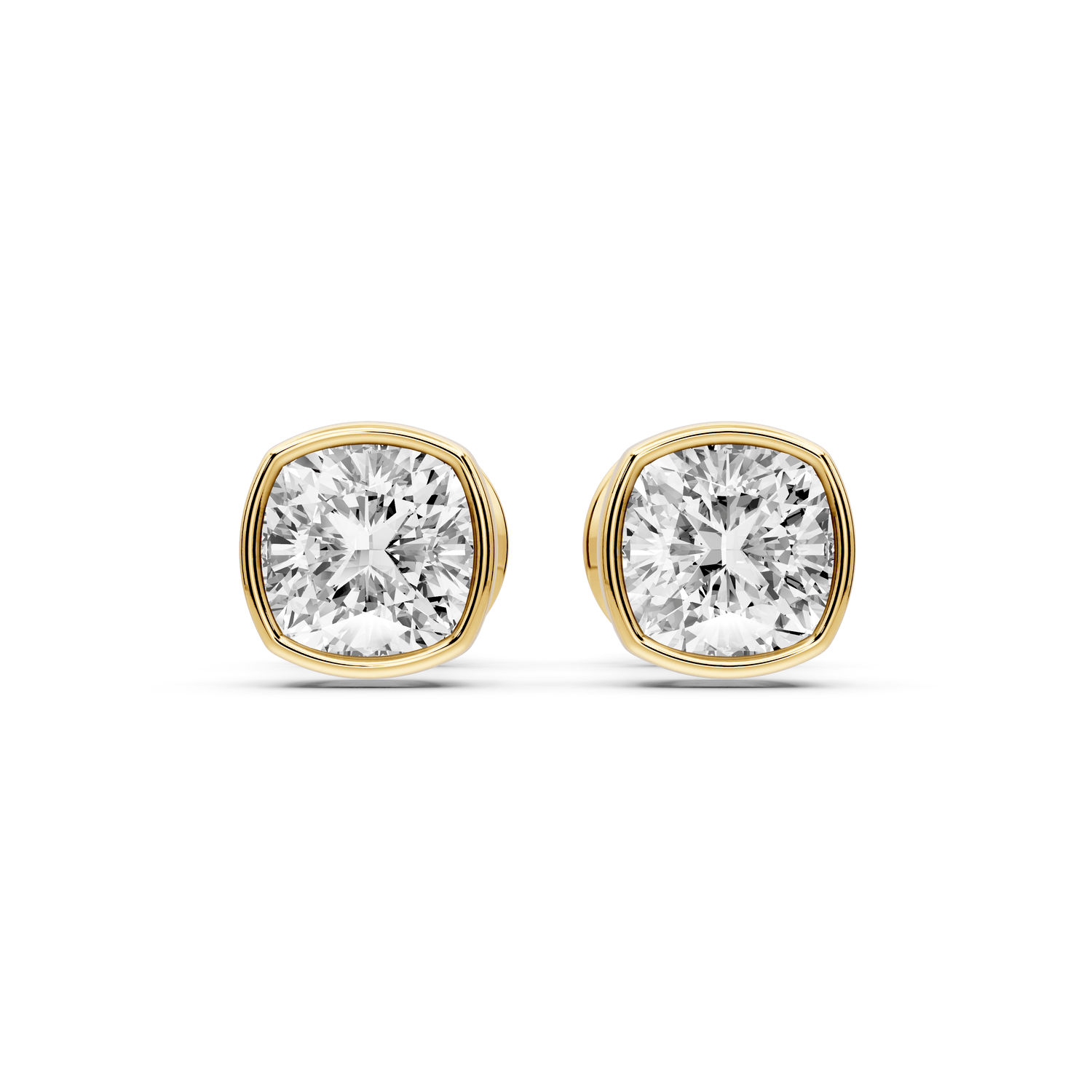 Noa - 1ct 14k yellow gold Cushion - Cut Diamond Stud Earrings - Mr. Alex Jewelry