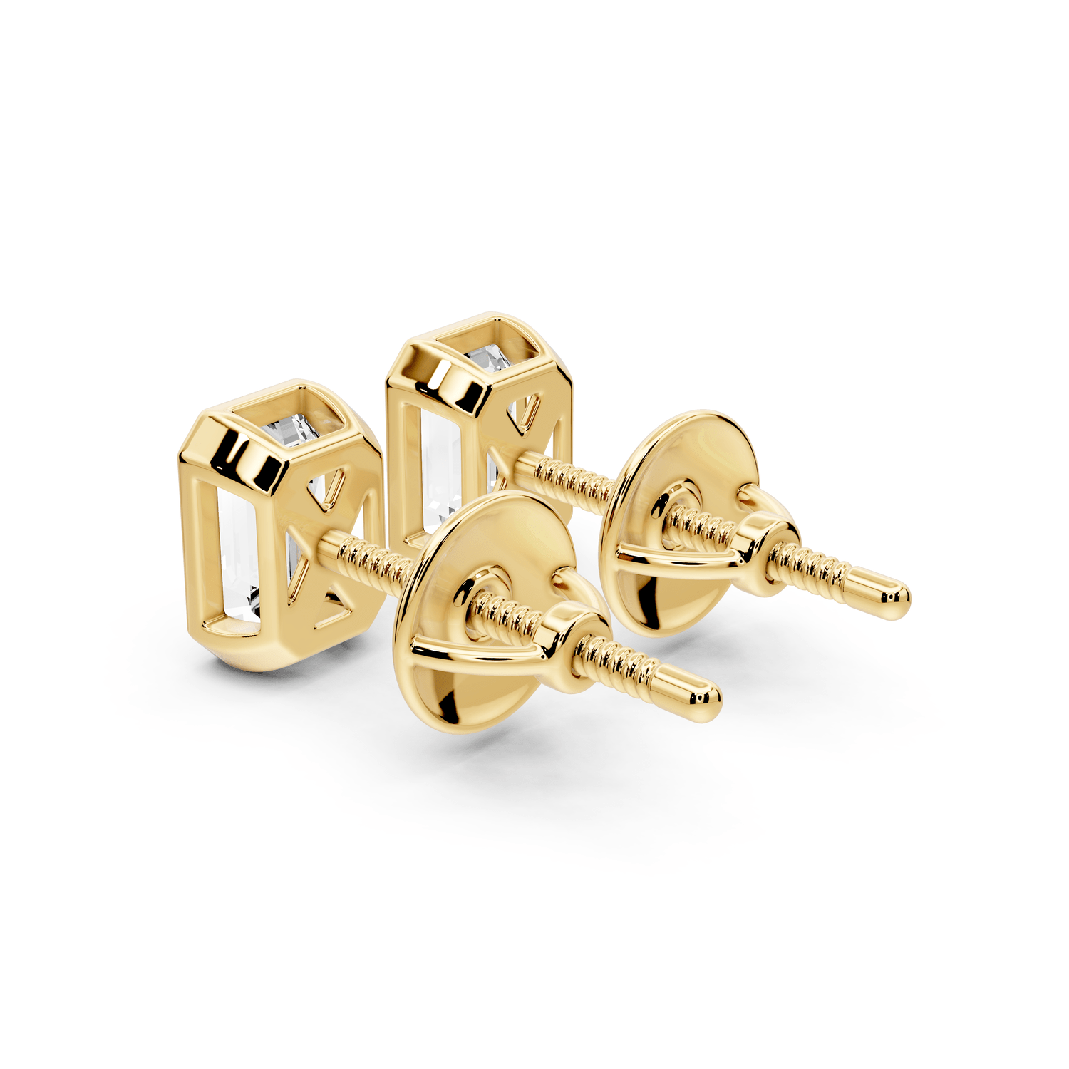 Noa - 1ct 14k yellow gold Emerald - Cut Diamond Stud Earrings - Mr. Alex Jewelry