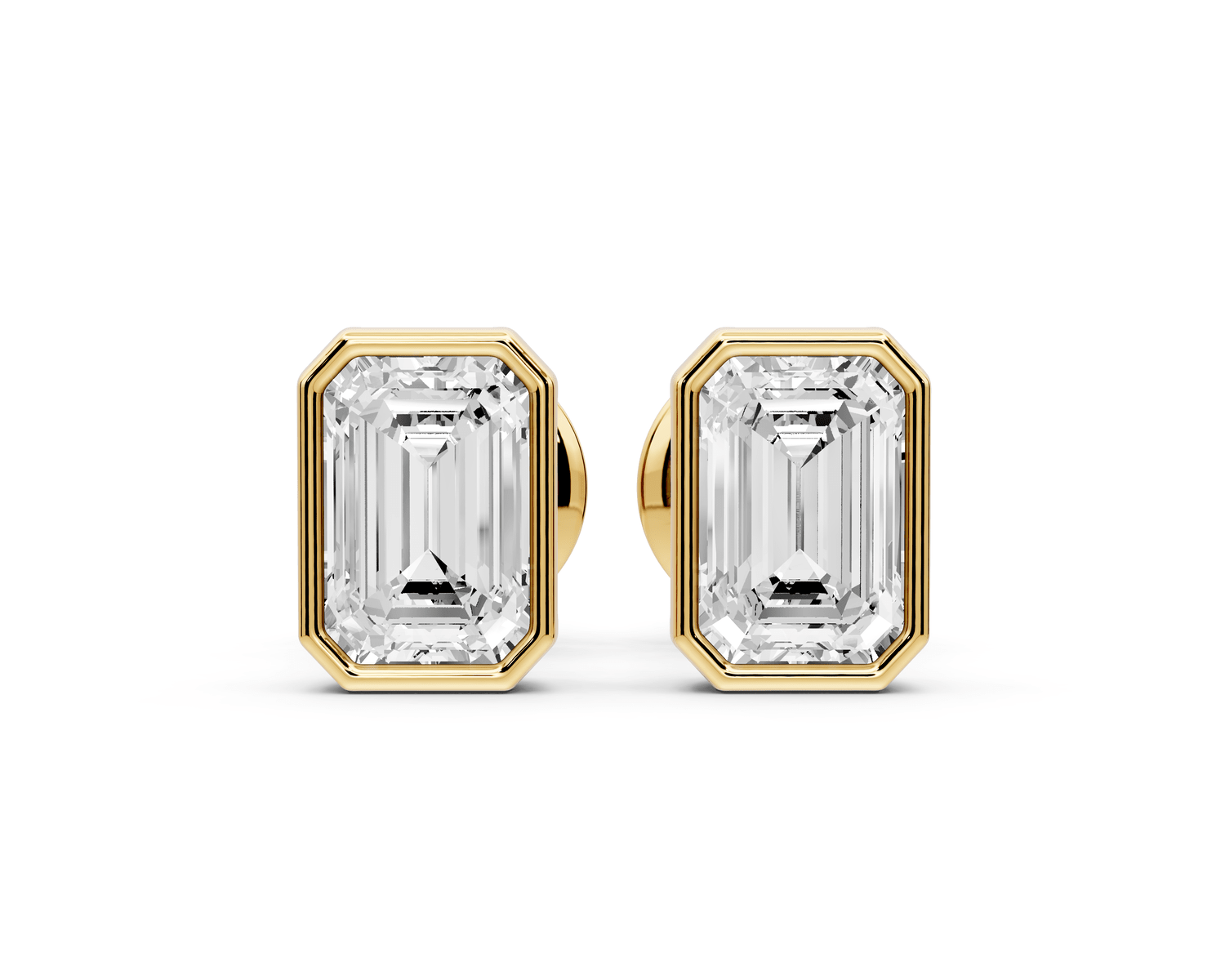 Noa - 1ct 14k yellow gold Emerald - Cut Diamond Stud Earrings - Mr. Alex Jewelry