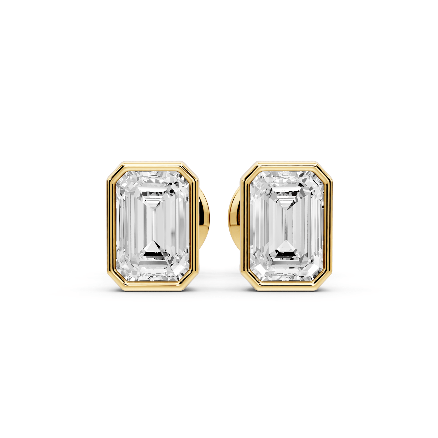 Noa - 1ct 14k yellow gold Emerald - Cut Diamond Stud Earrings - Mr. Alex Jewelry