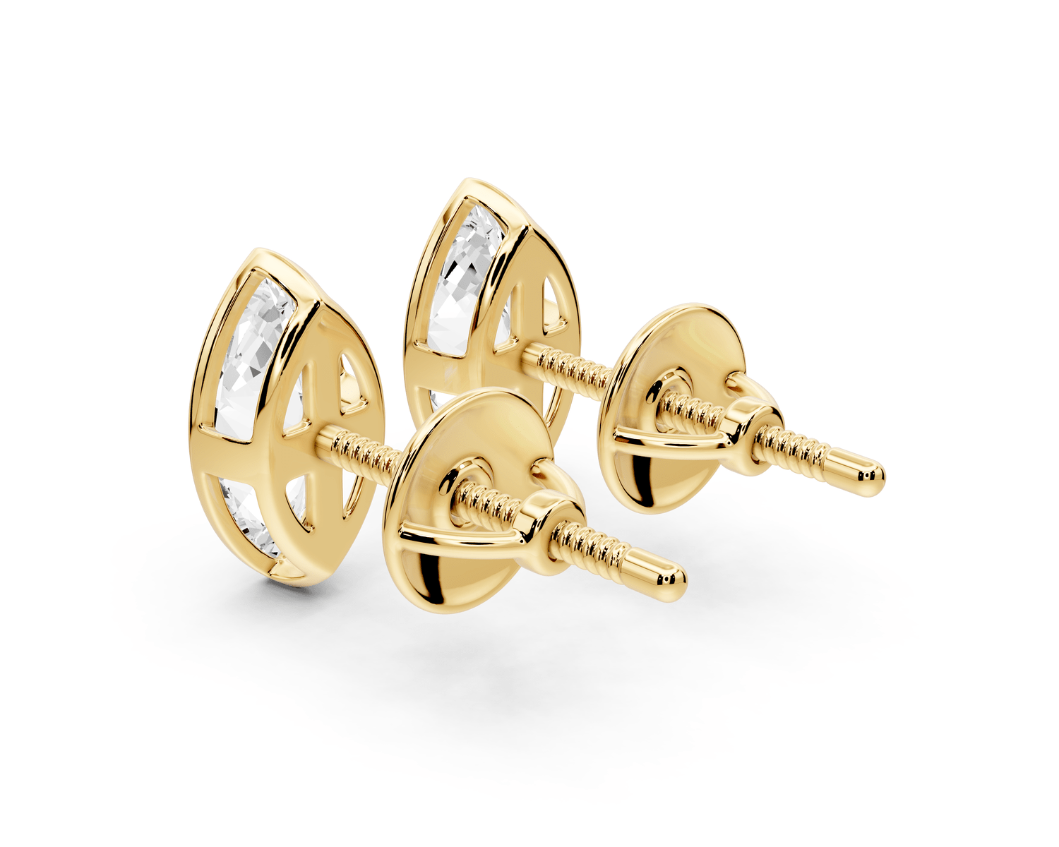 Noa - 1ct 14k yellow gold Marquise - Cut Diamond Stud Earrings - Mr. Alex Jewelry