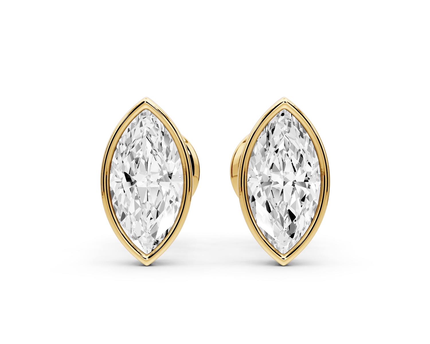 Noa - 1ct 14k yellow gold Marquise - Cut Diamond Stud Earrings - Mr. Alex Jewelry
